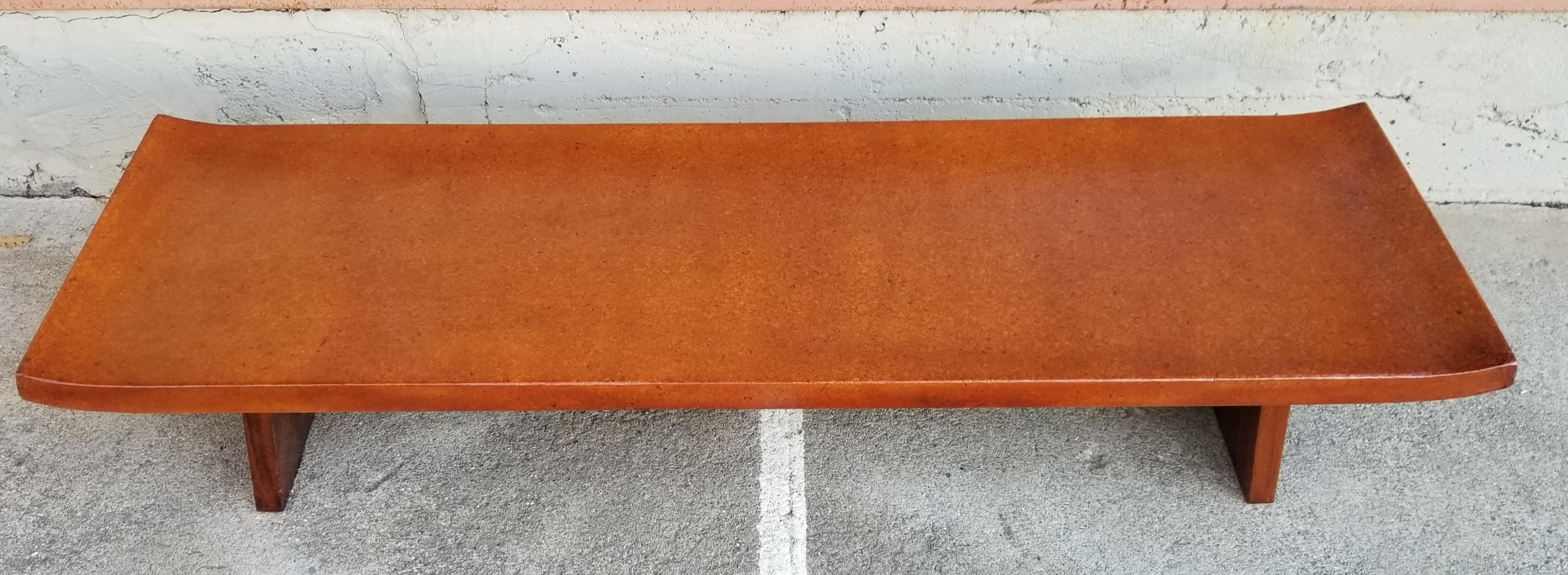 Mid-Century Modern Paul Frankl Cork Top Coffee Table / Bench