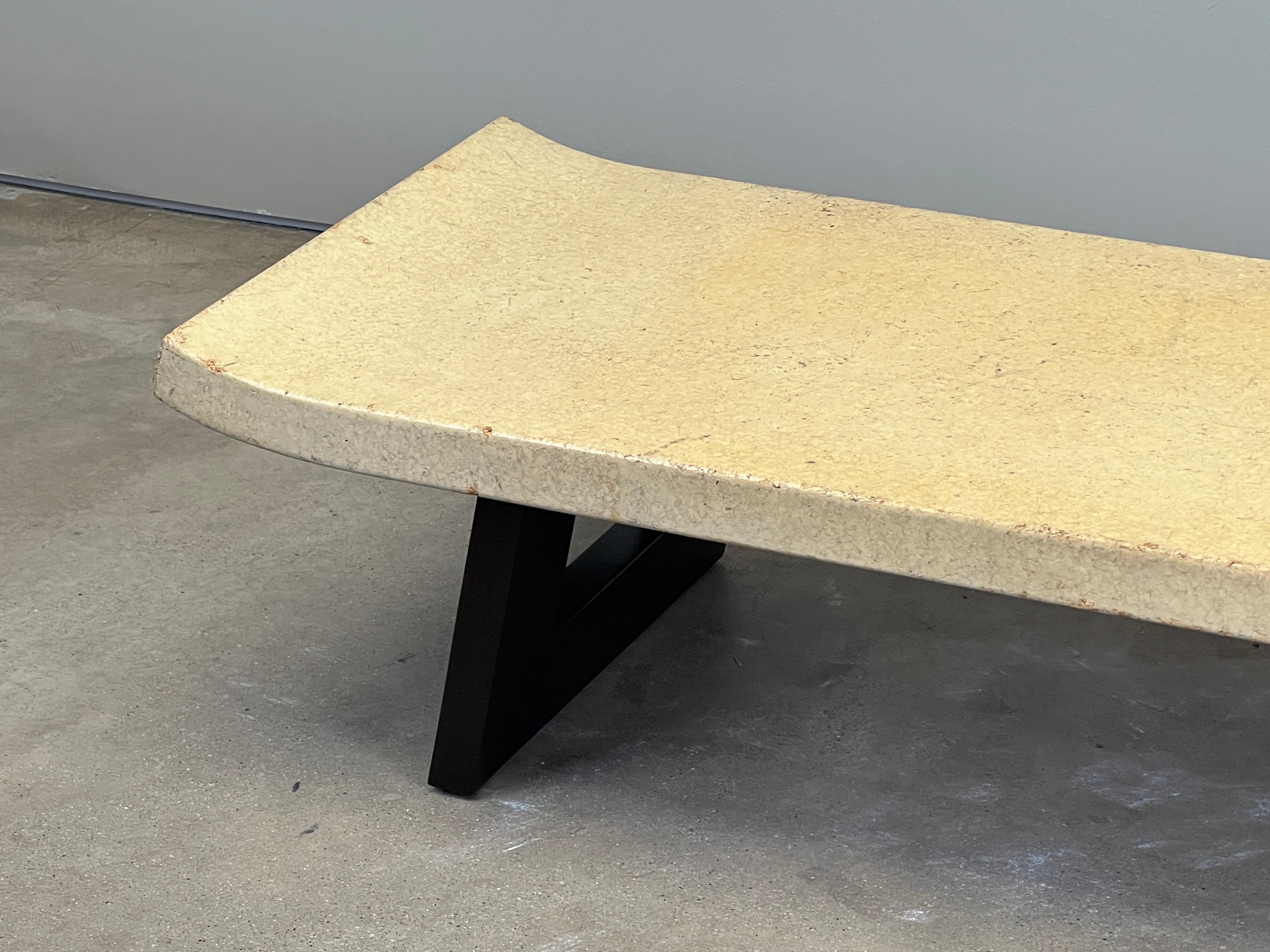 Paul Frankl Cork Top Coffee Table / Bench For Sale 1