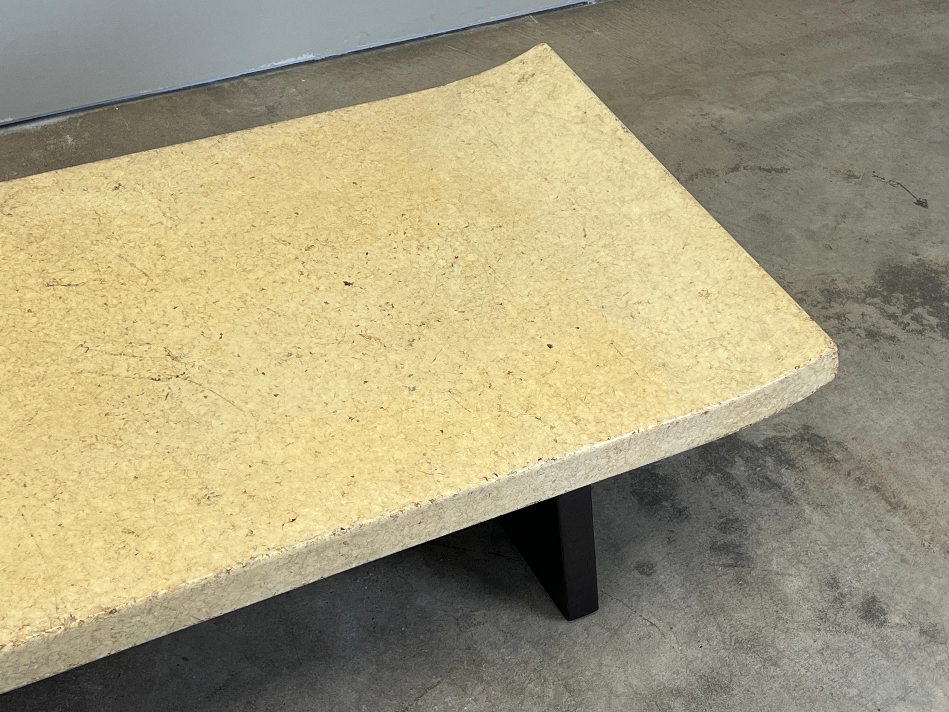 Paul Frankl Cork Top Coffee Table / Bench For Sale 2
