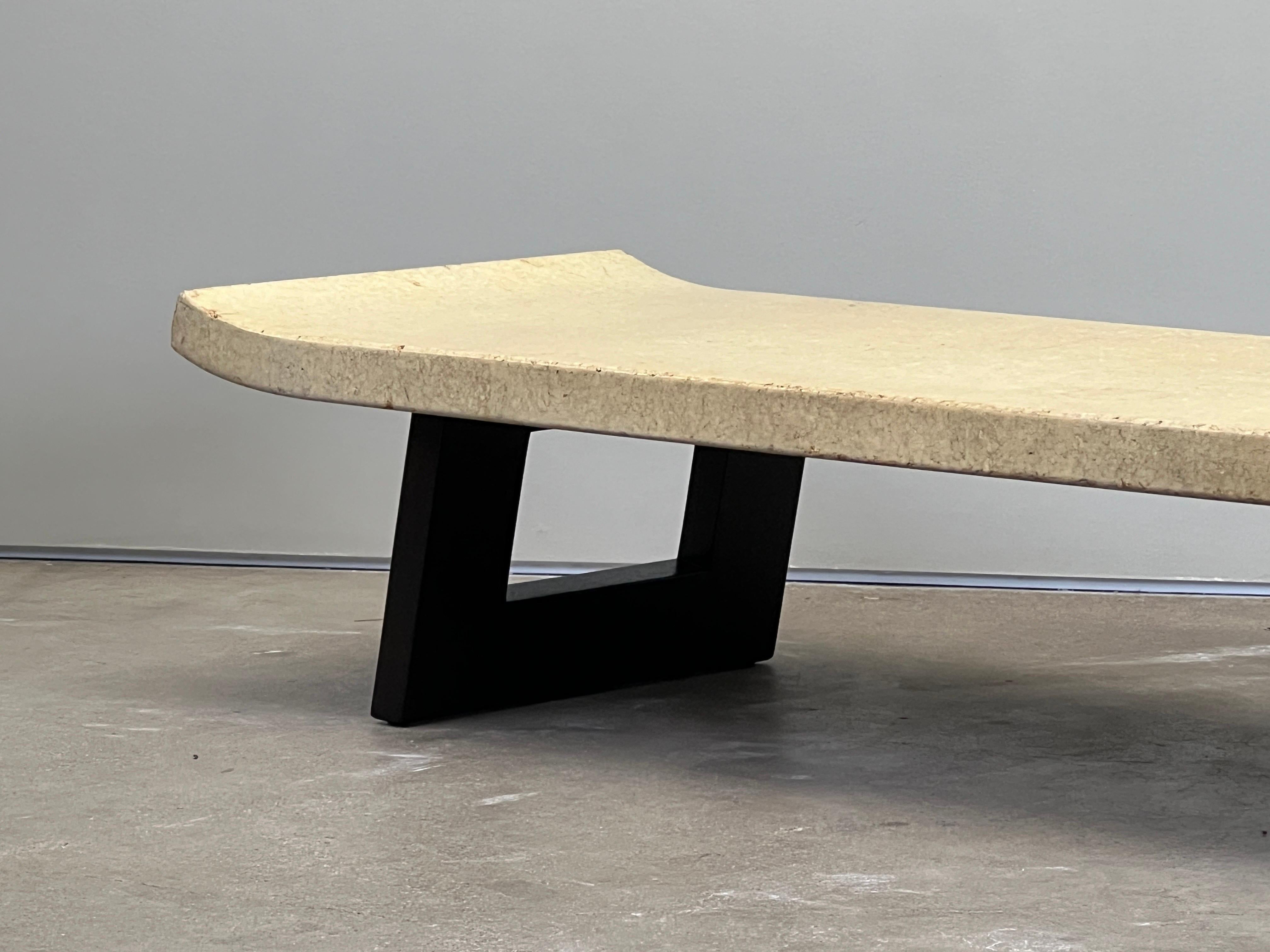 Paul Frankl Cork Top Coffee Table / Bench For Sale 4