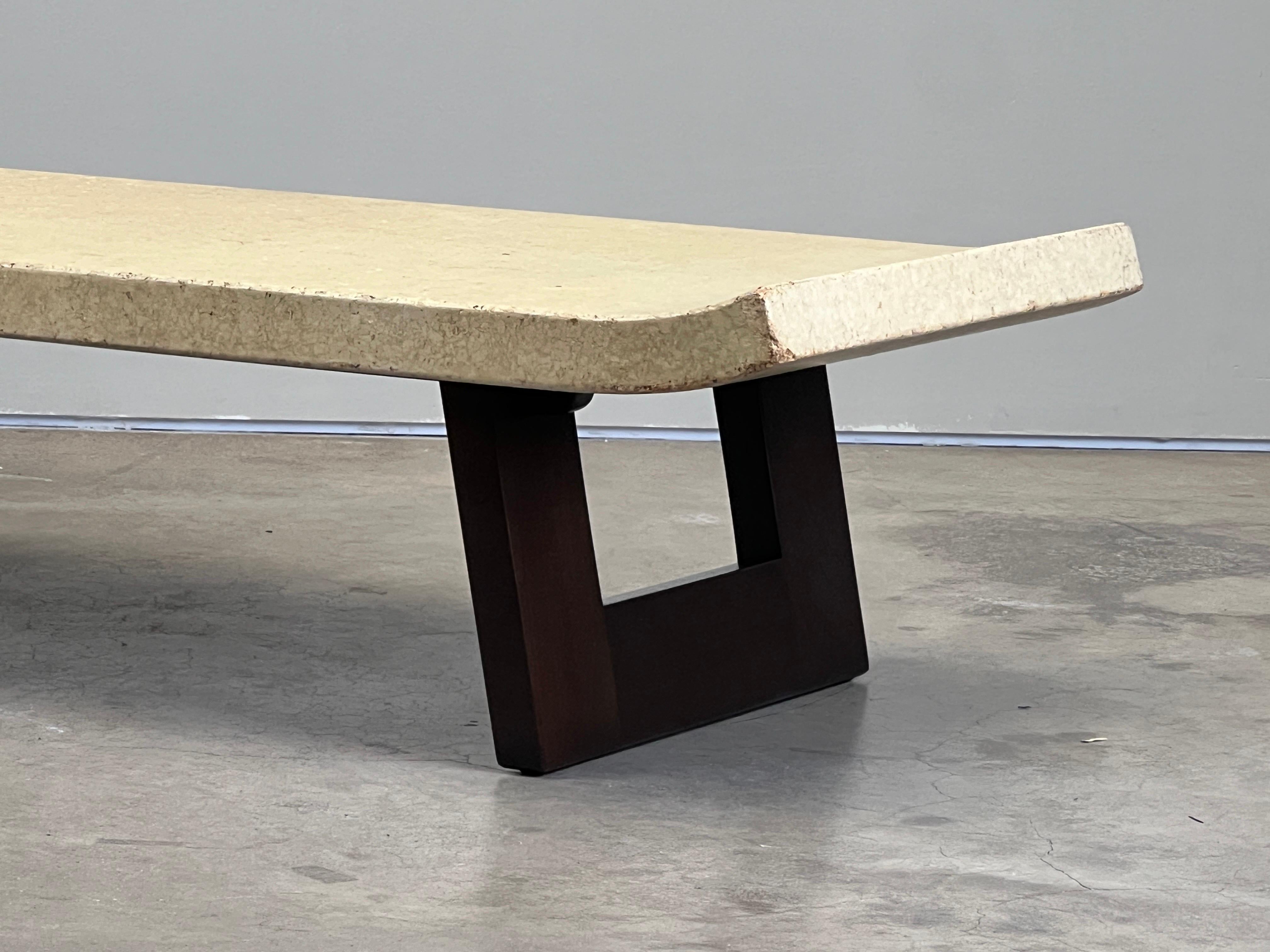 Paul Frankl Cork Top Coffee Table / Bench For Sale 5