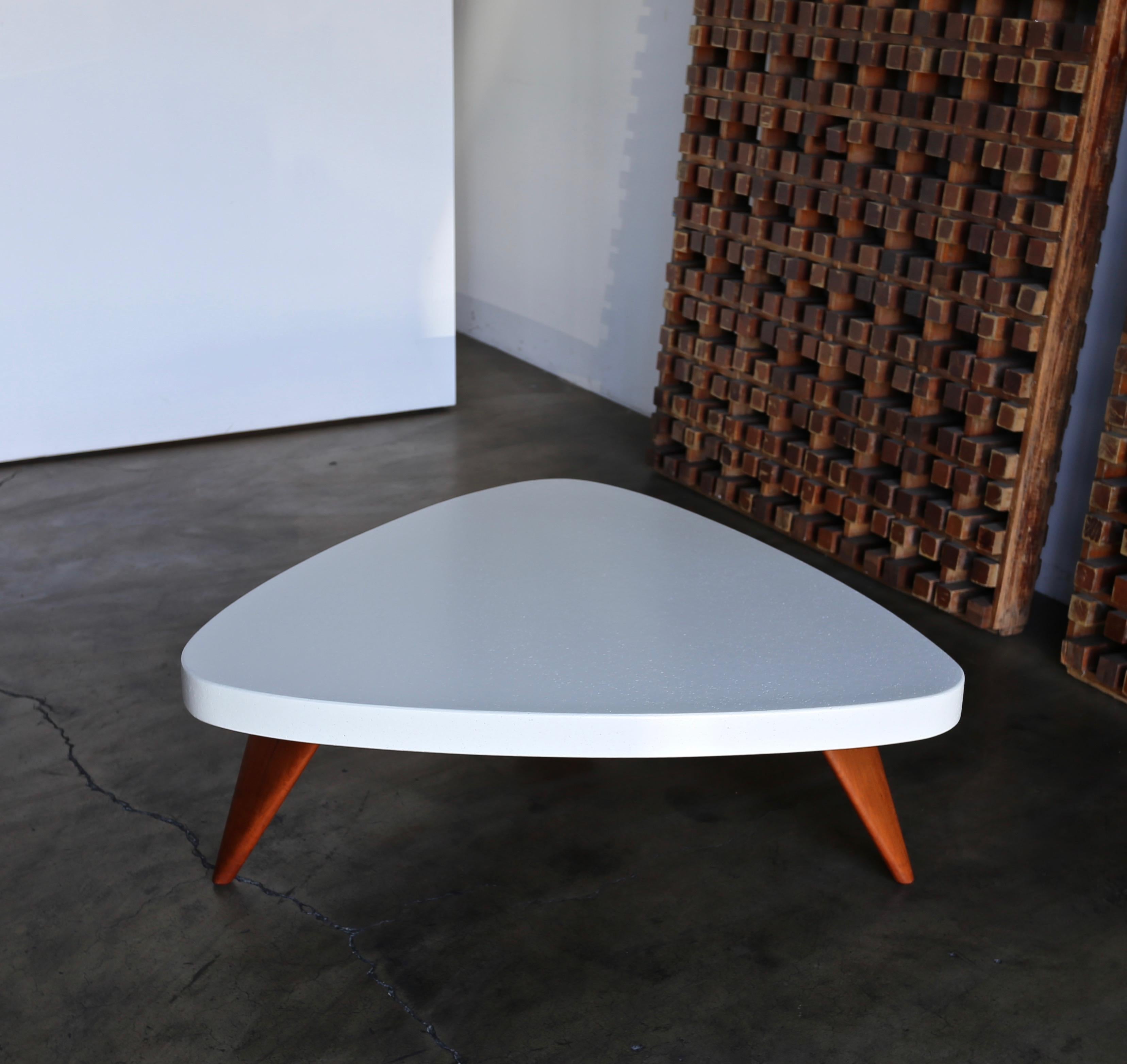 Mid-Century Modern Paul Frankl Cork Top Coffee Table for Johnson Furniture, circa 1955