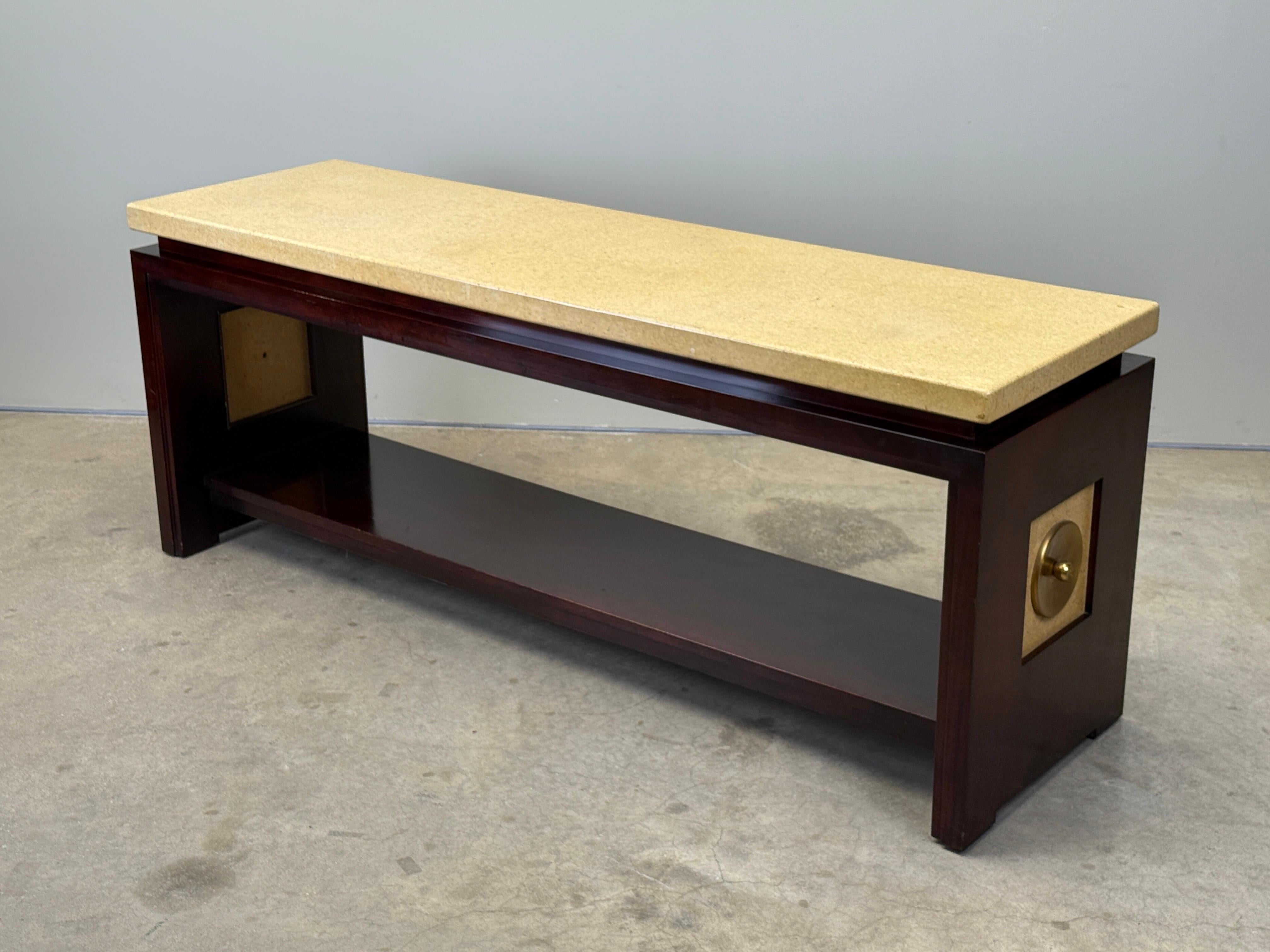 Paul Frankl Cork Top Console Table For Sale 6