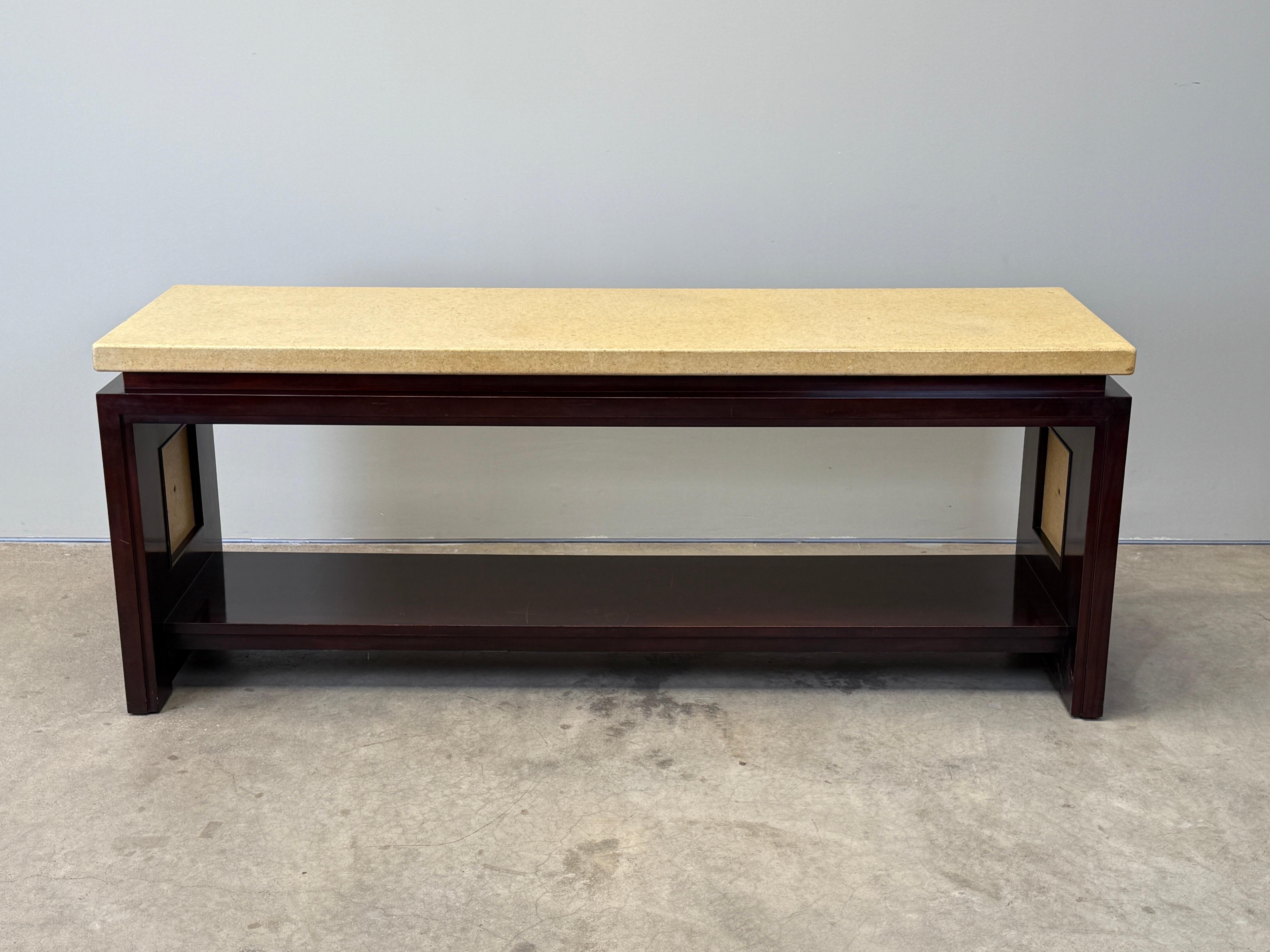 Paul Frankl Cork Top Console Table For Sale 12