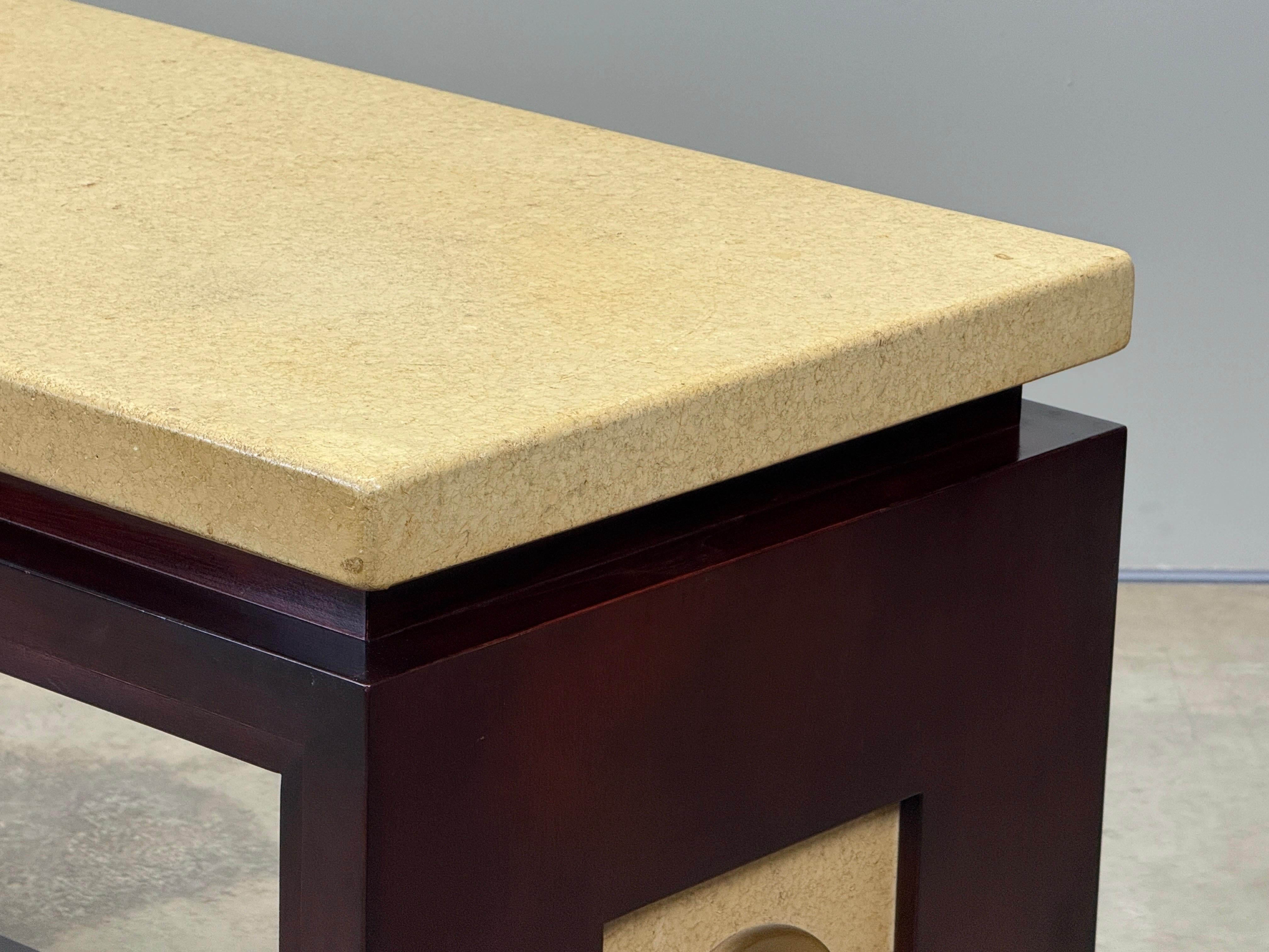 Mid-20th Century Paul Frankl Cork Top Console Table For Sale