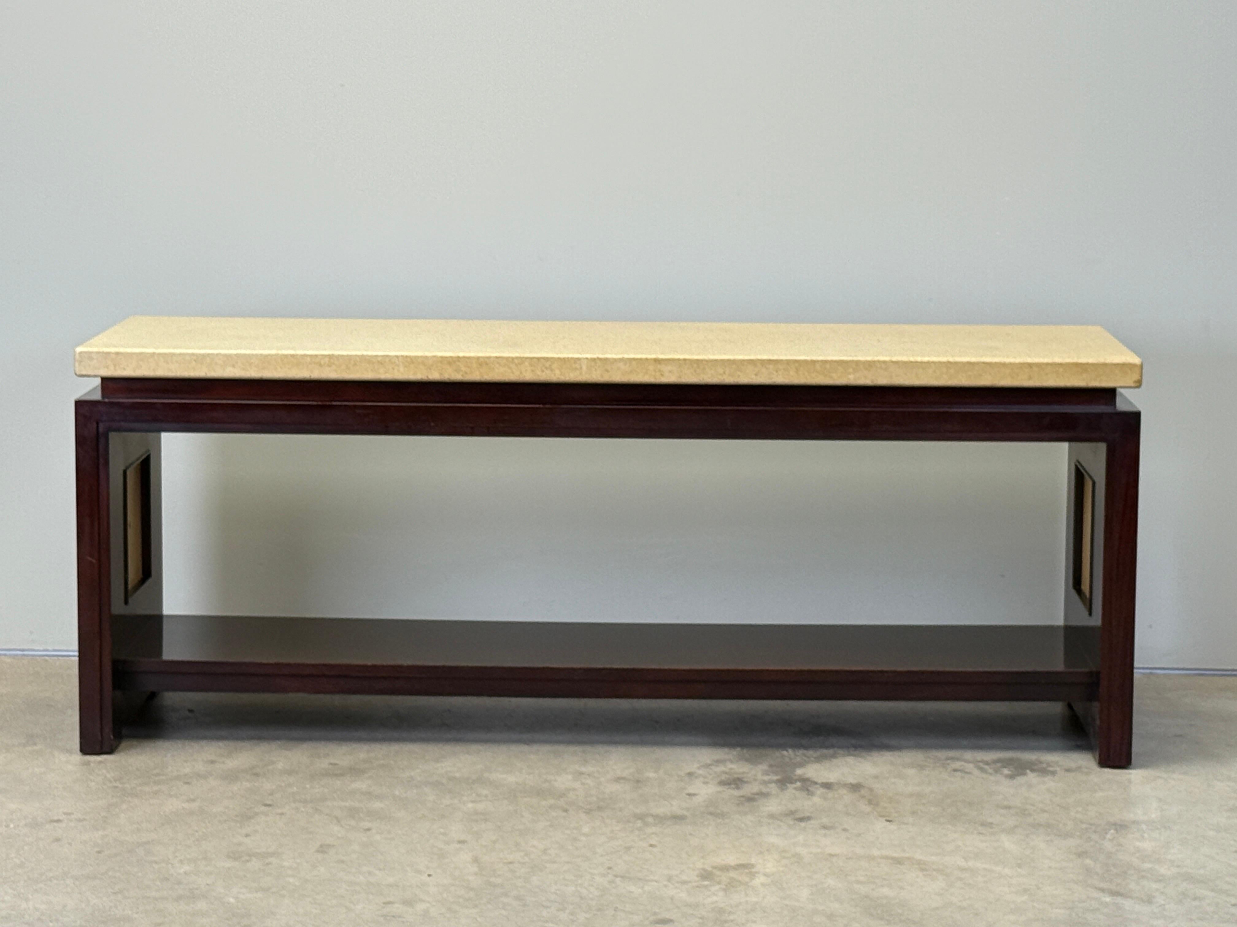 Paul Frankl Cork Top Console Table For Sale 1