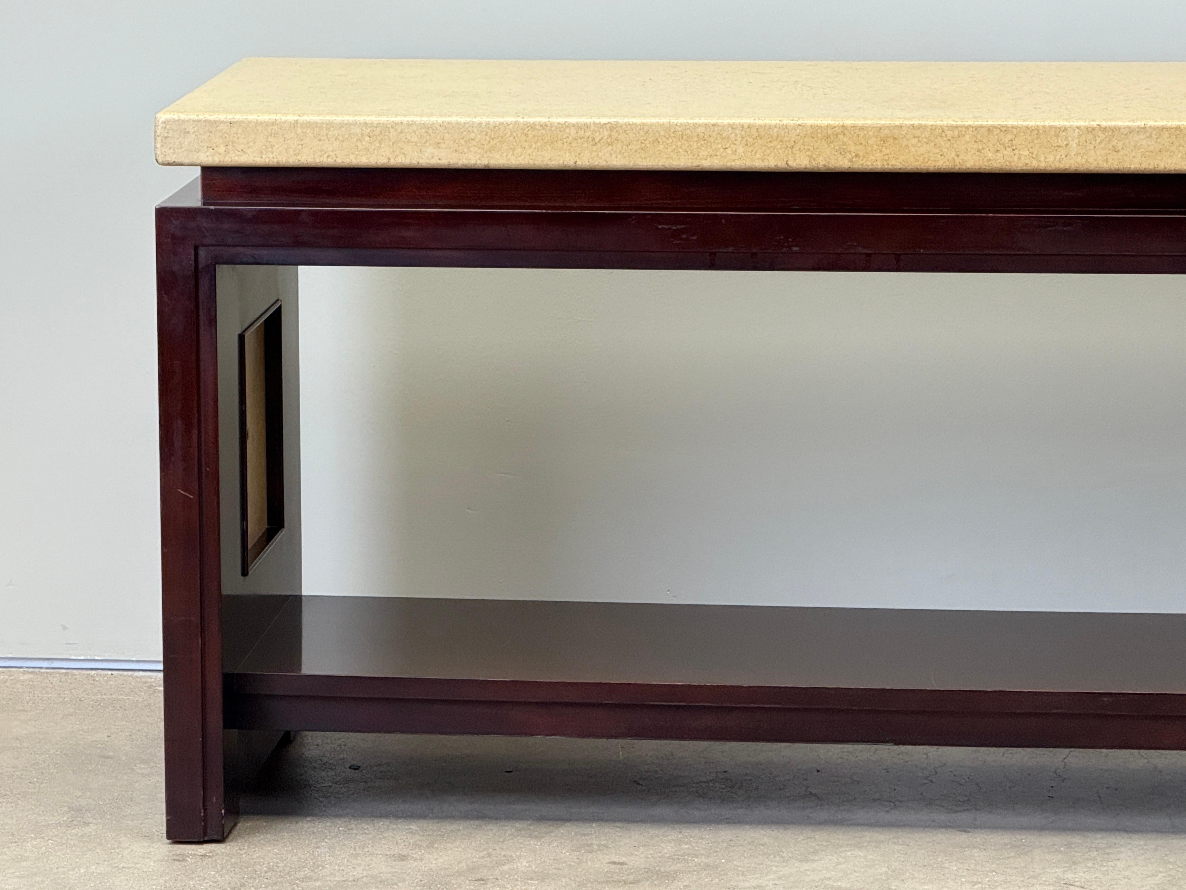 Paul Frankl Cork Top Console Table For Sale 2