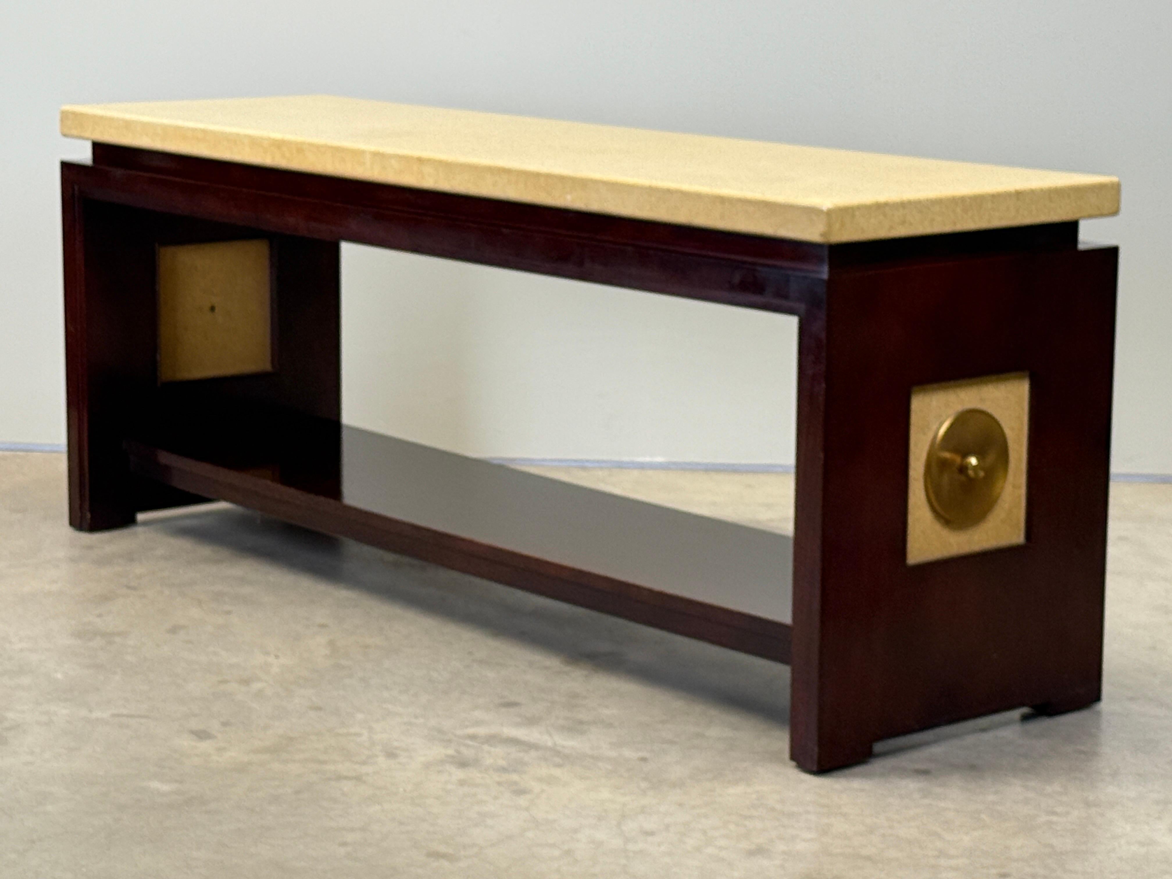 Paul Frankl Cork Top Console Table For Sale 3