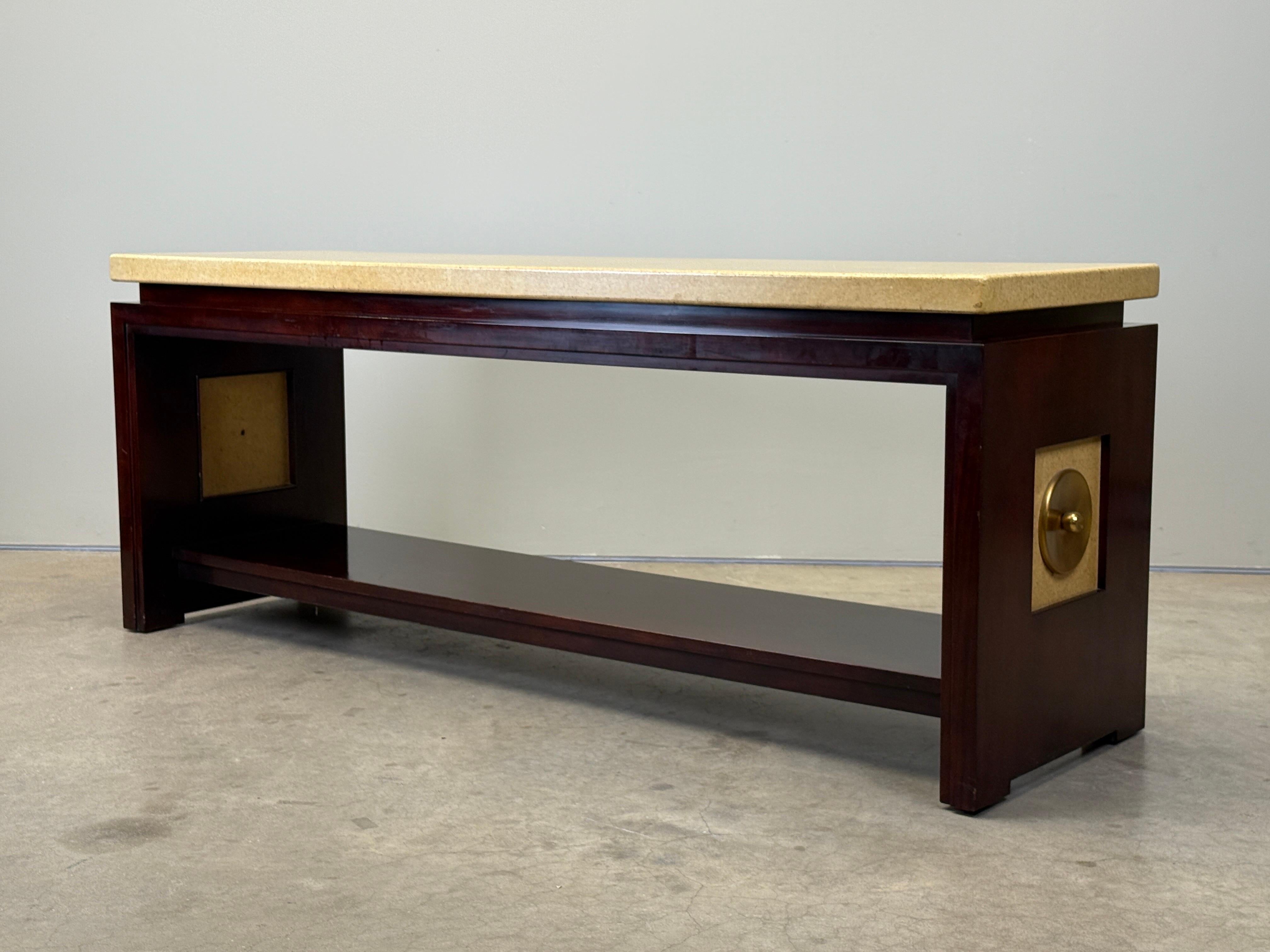 Paul Frankl Cork Top Console Table For Sale 5