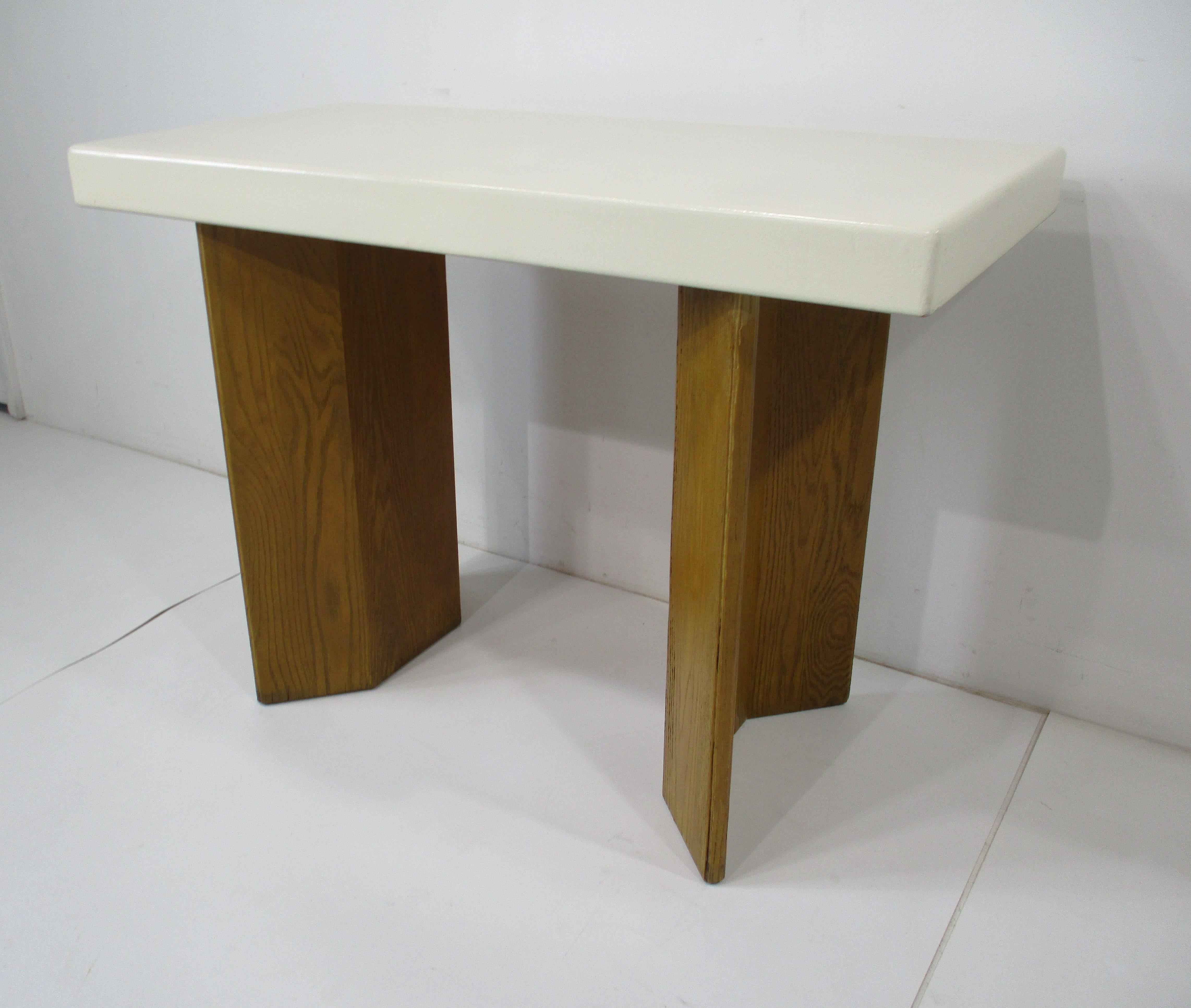 Mid-Century Modern Paul Frankl Cork Top Console Table model # 5008 for Johnson Bros.  For Sale