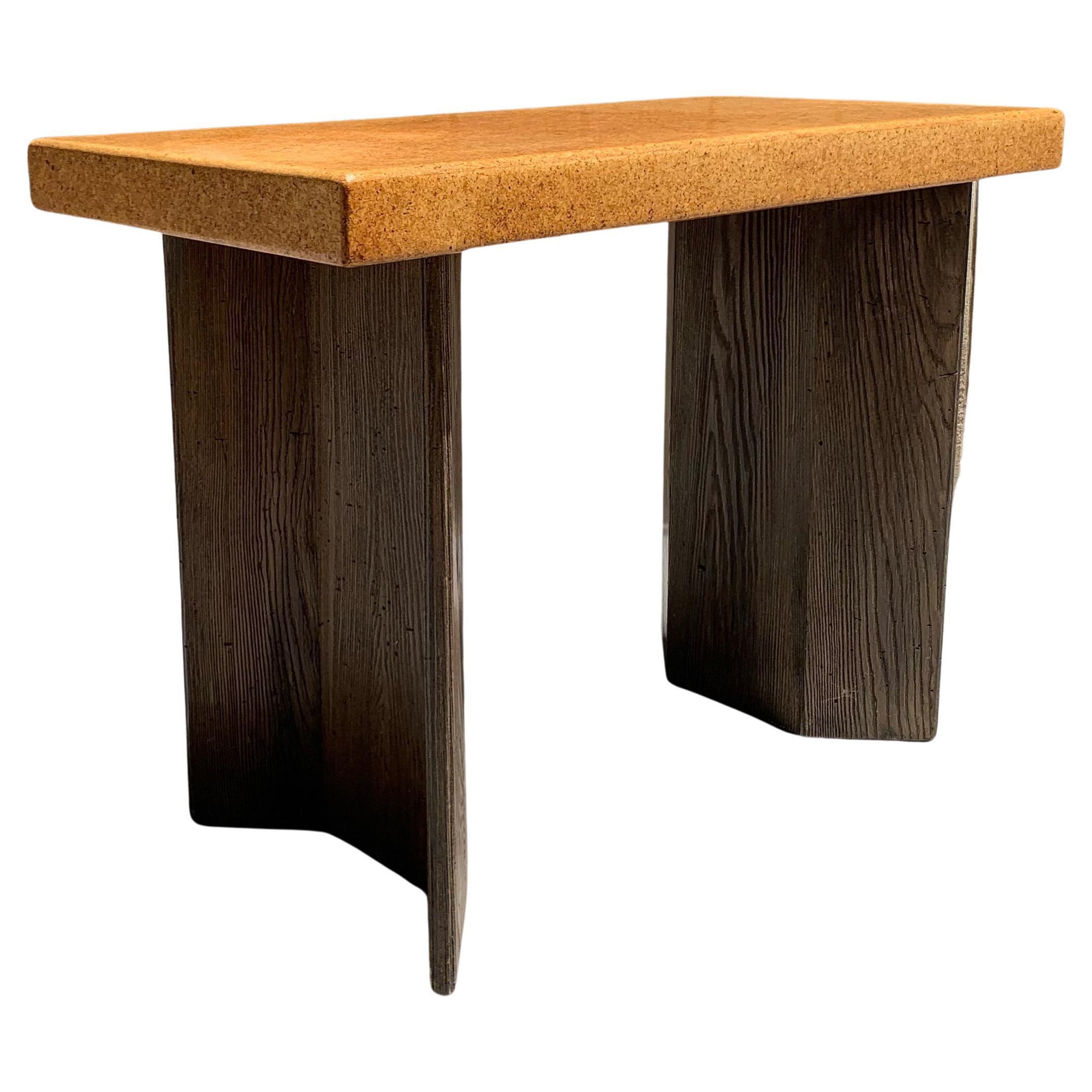1950s Paul Frankl Bleached Oak and Cork Console Table for Johnson Furniture For Sale at 1stDibs