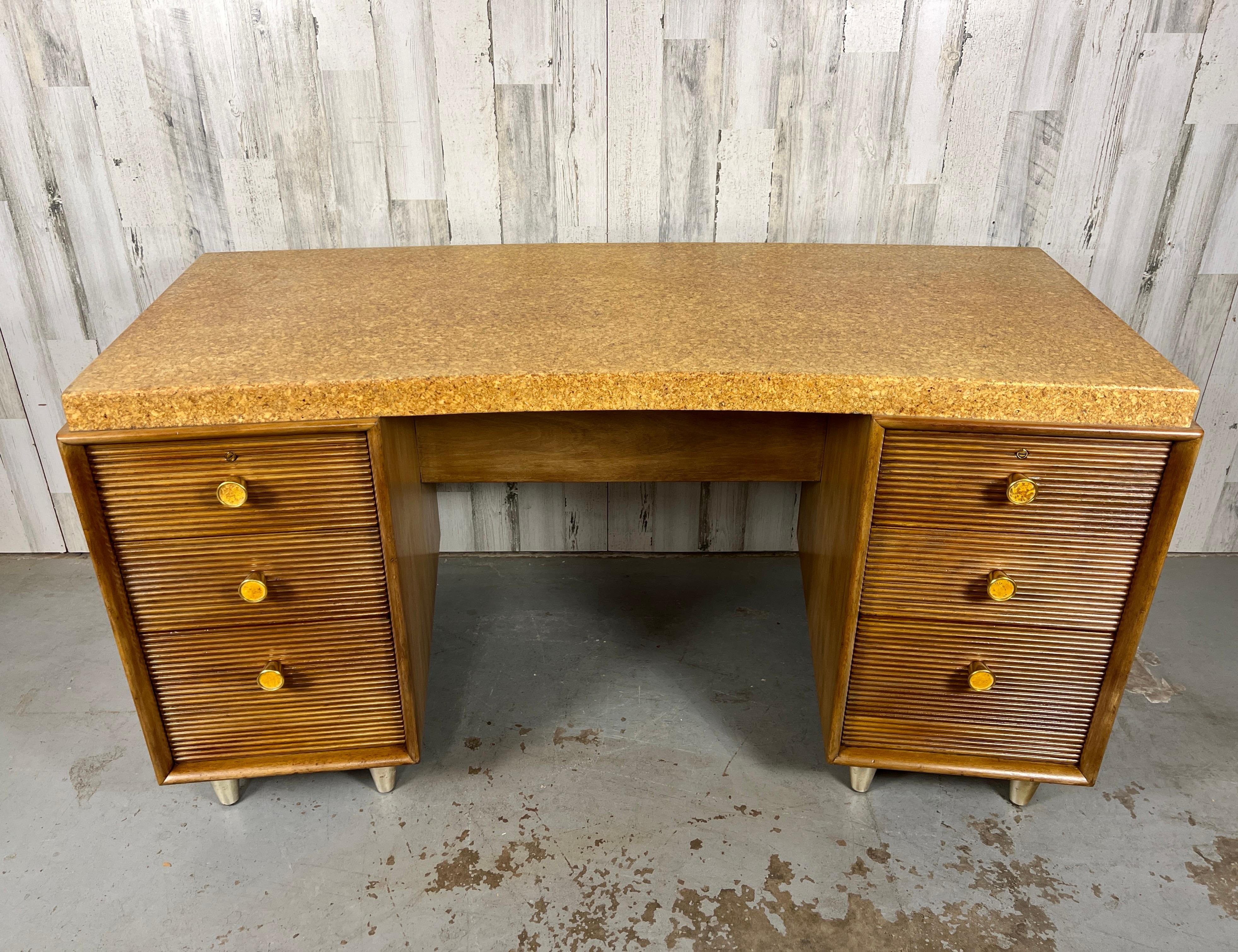 American Paul Frankl Cork Top Desk For Sale