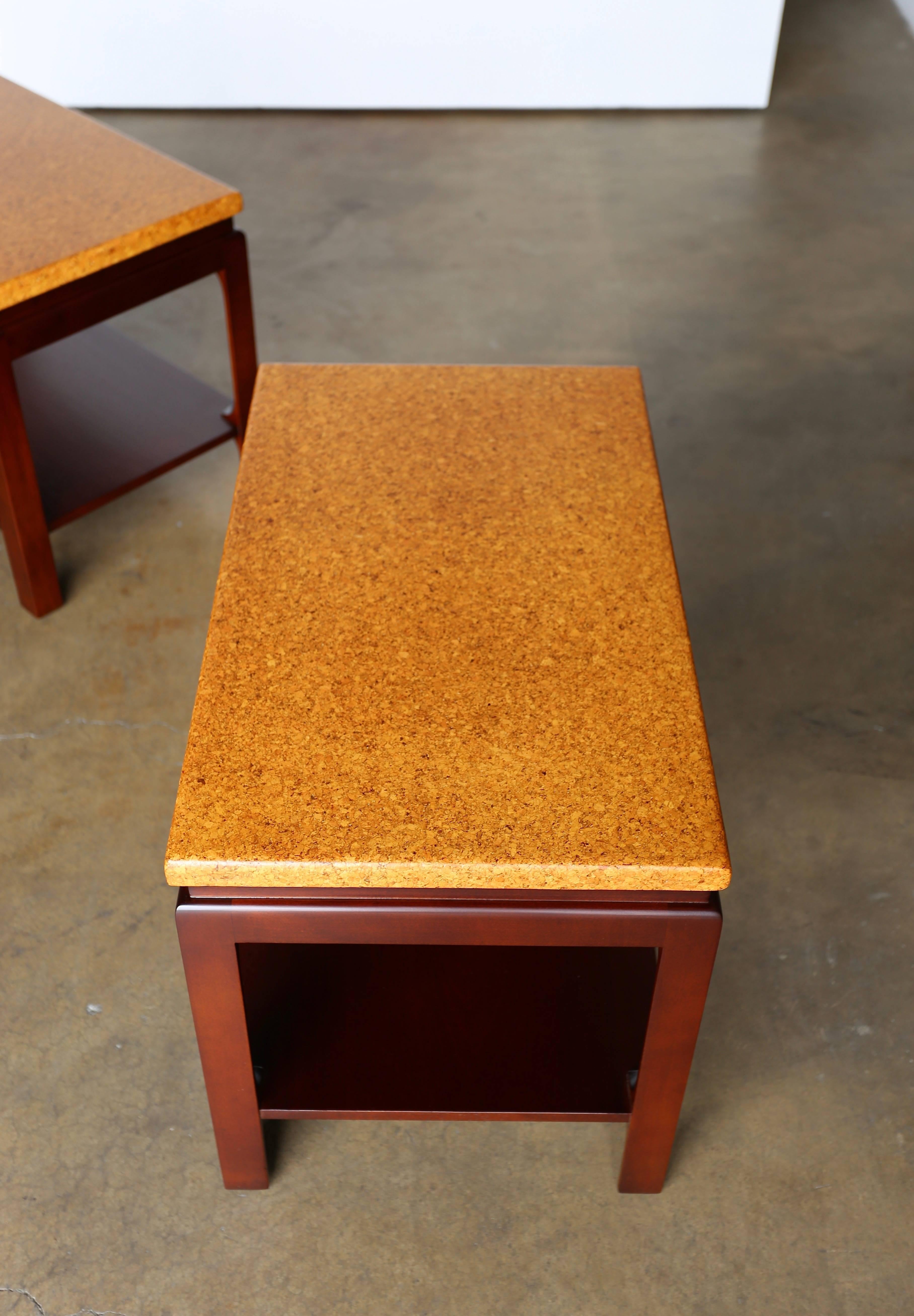 20th Century Paul Frankl Cork Top End Tables for Johnson Furniture