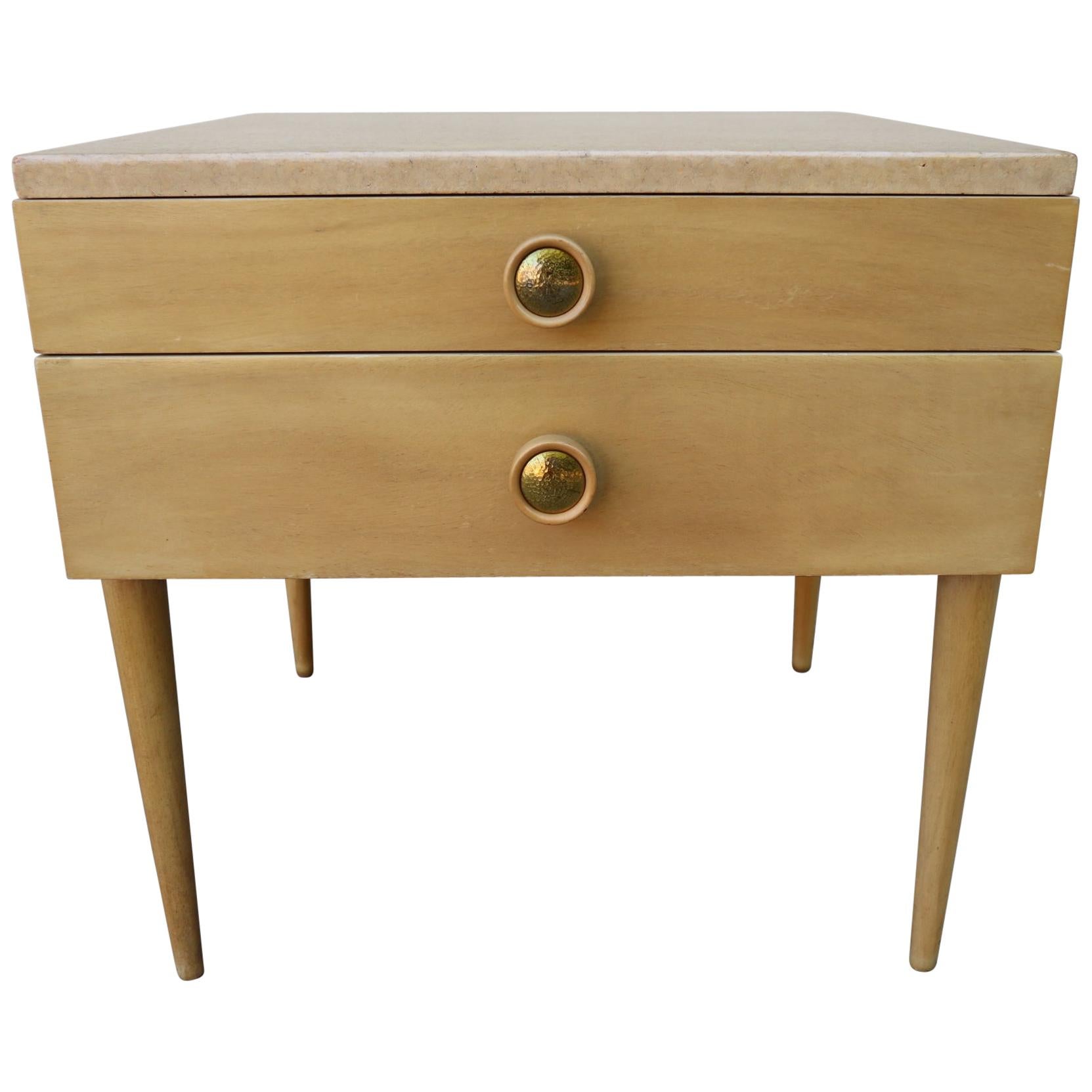 Paul Frankl Cork Top Side Table or Nightstand