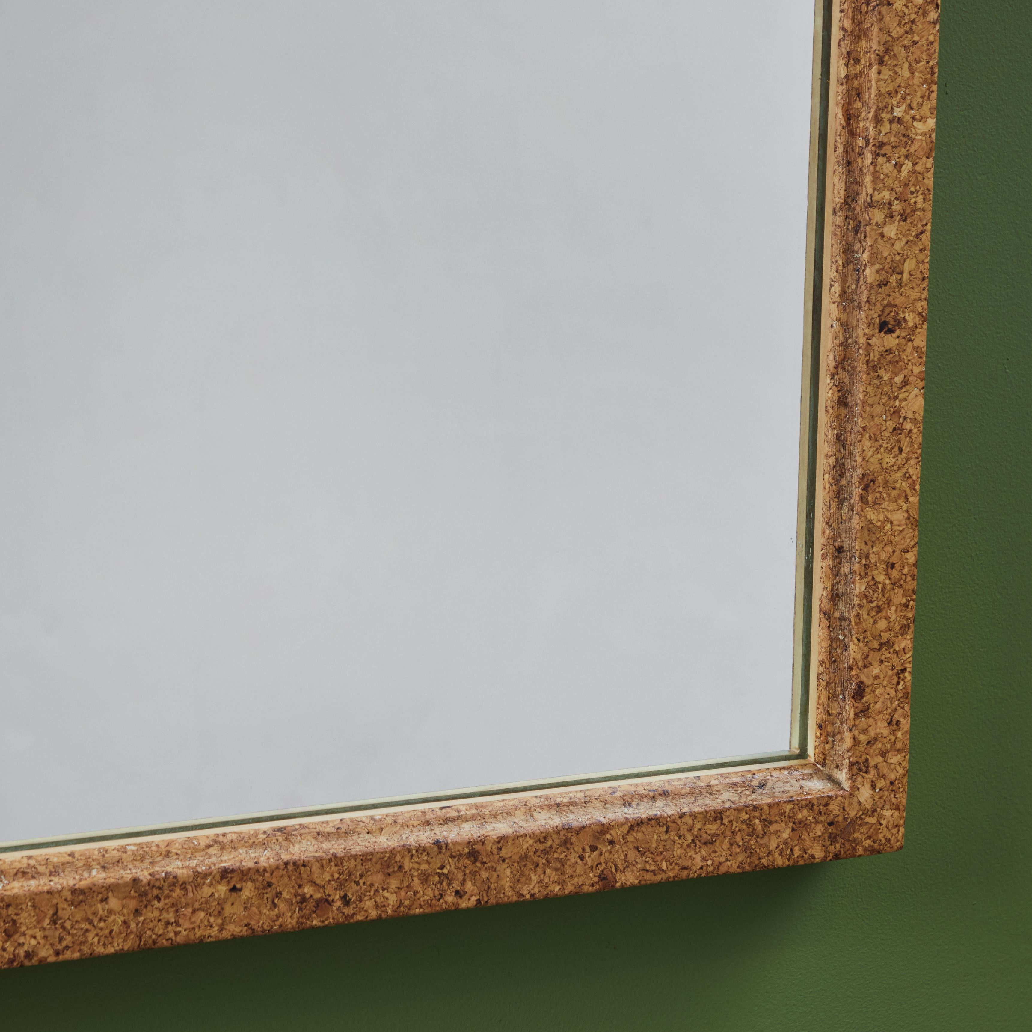 Paul Frankl Cork Wall Mirror for Johnson Furniture Co In Excellent Condition For Sale In Los Angeles, CA