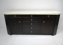 Buffet / coffre à plateau recouvert de Paul Frankl pour Johnson Bros.