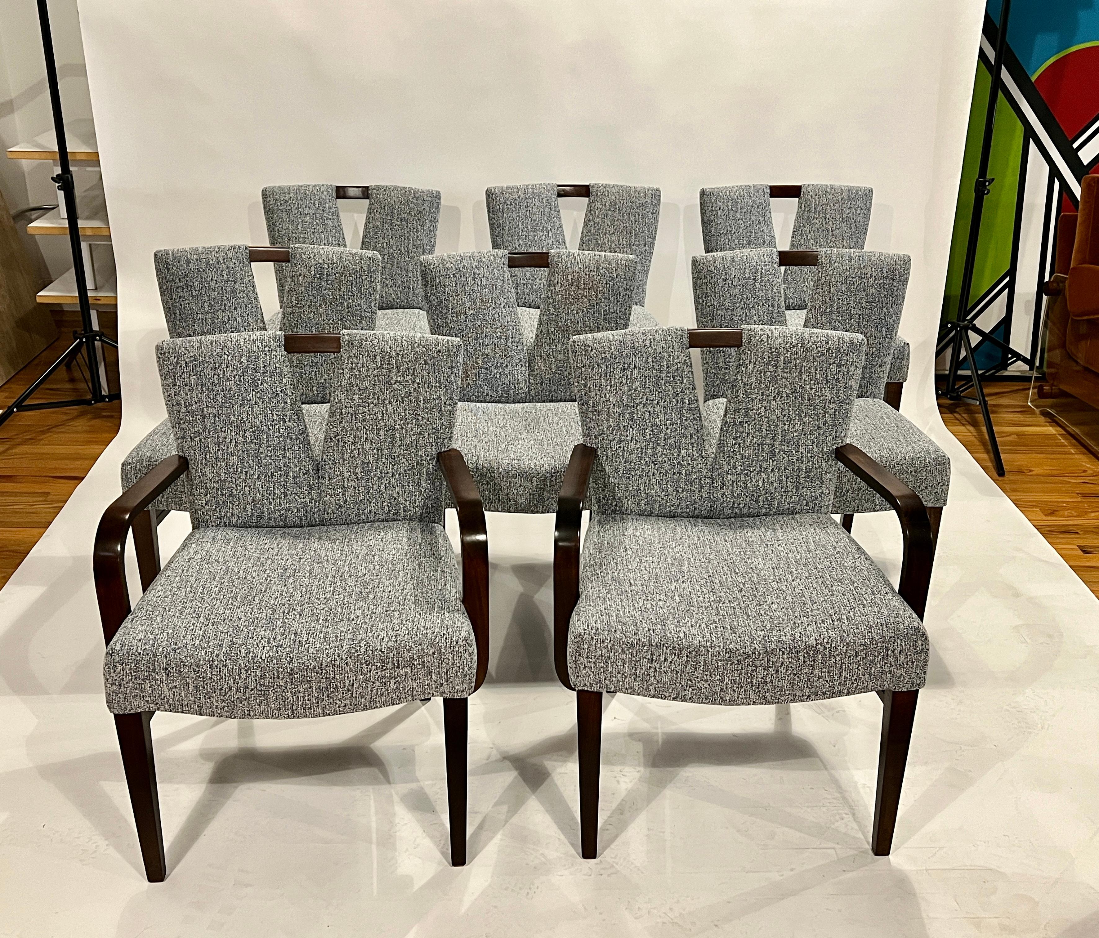 North American Paul Frankl Corset Dining Chairs for Johnson, Set of 8 For Sale