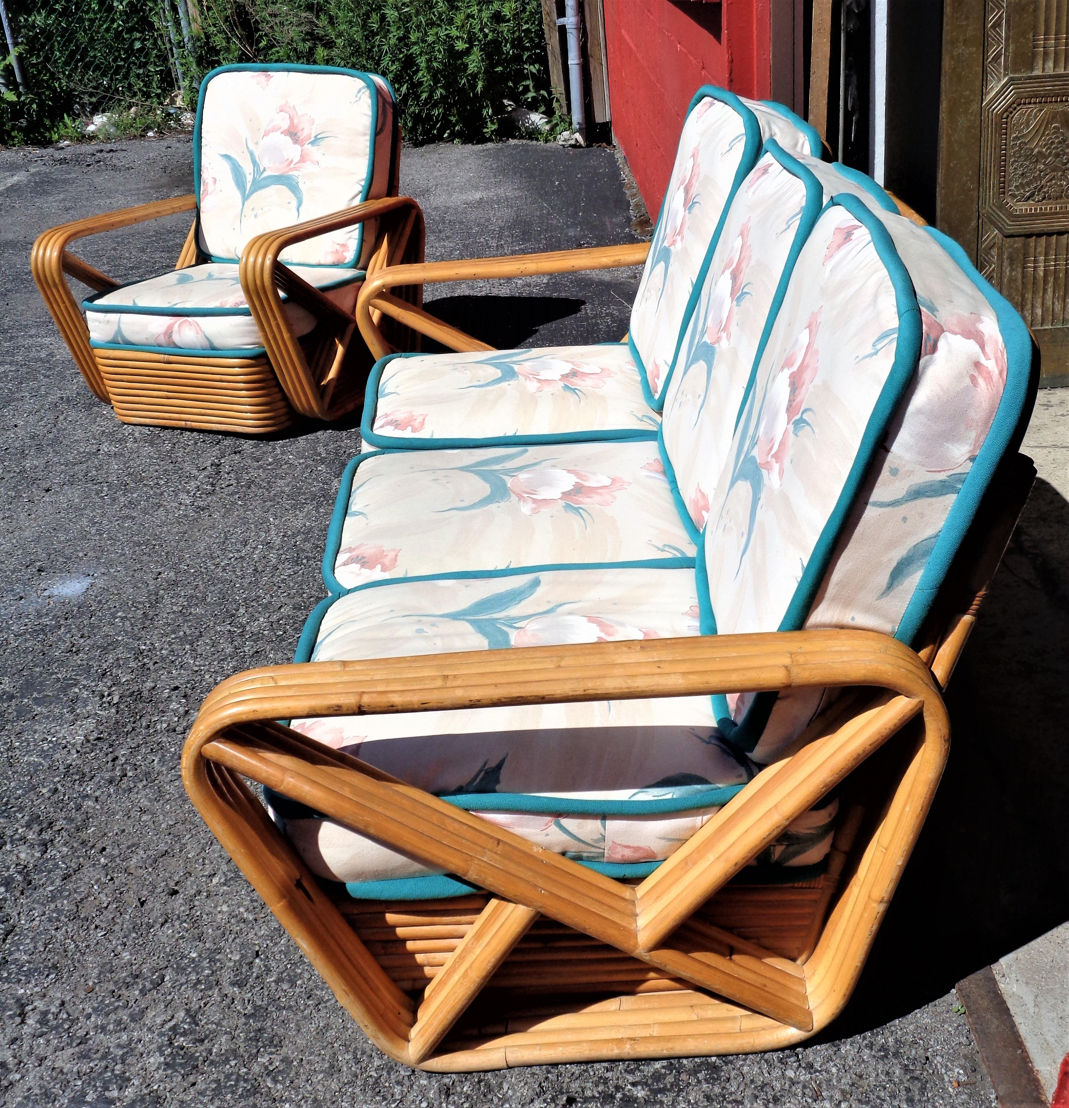 Paul Frankl Rattan Suite of Furniture 6