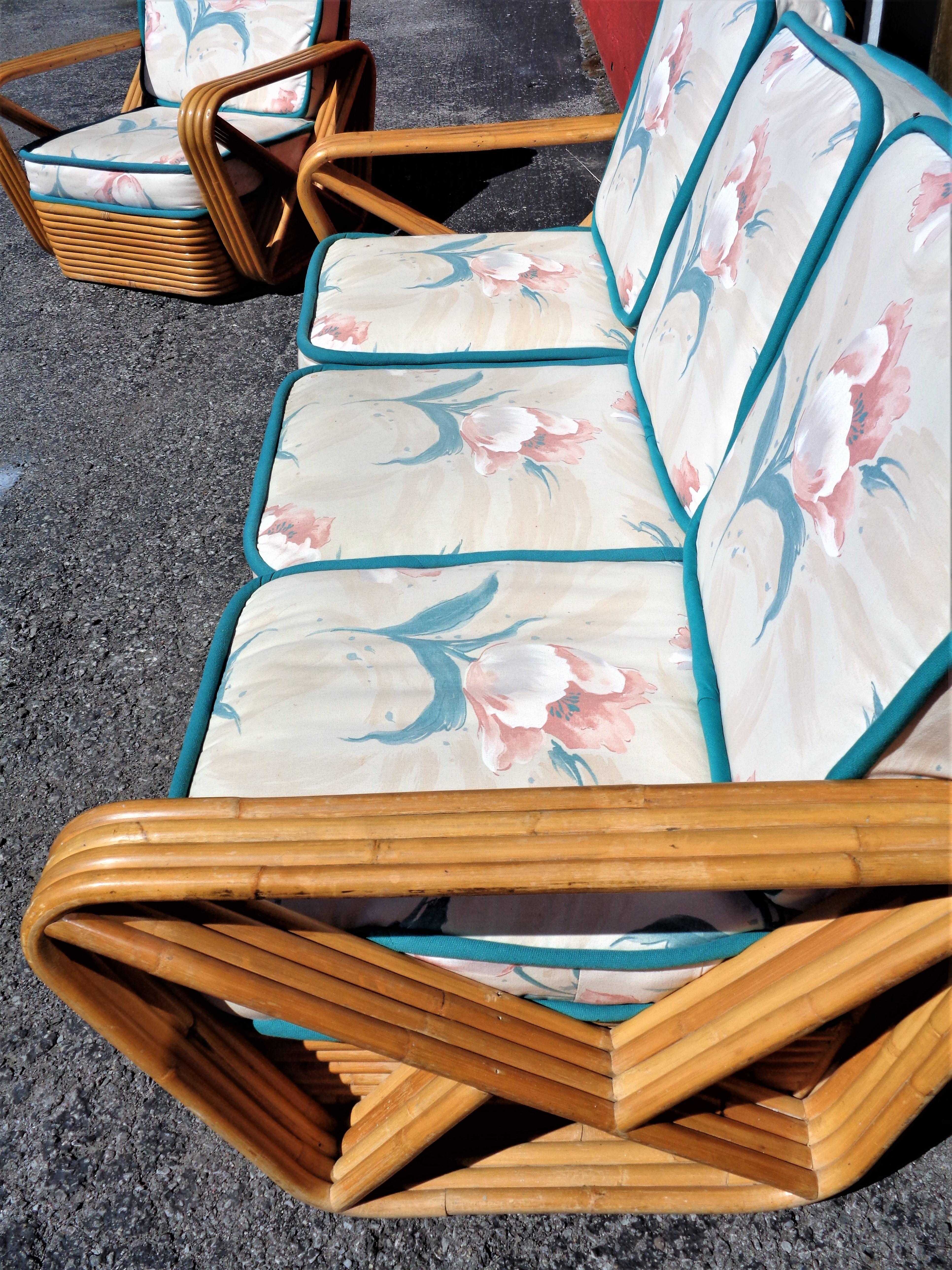 Paul Frankl Rattan Suite of Furniture 7