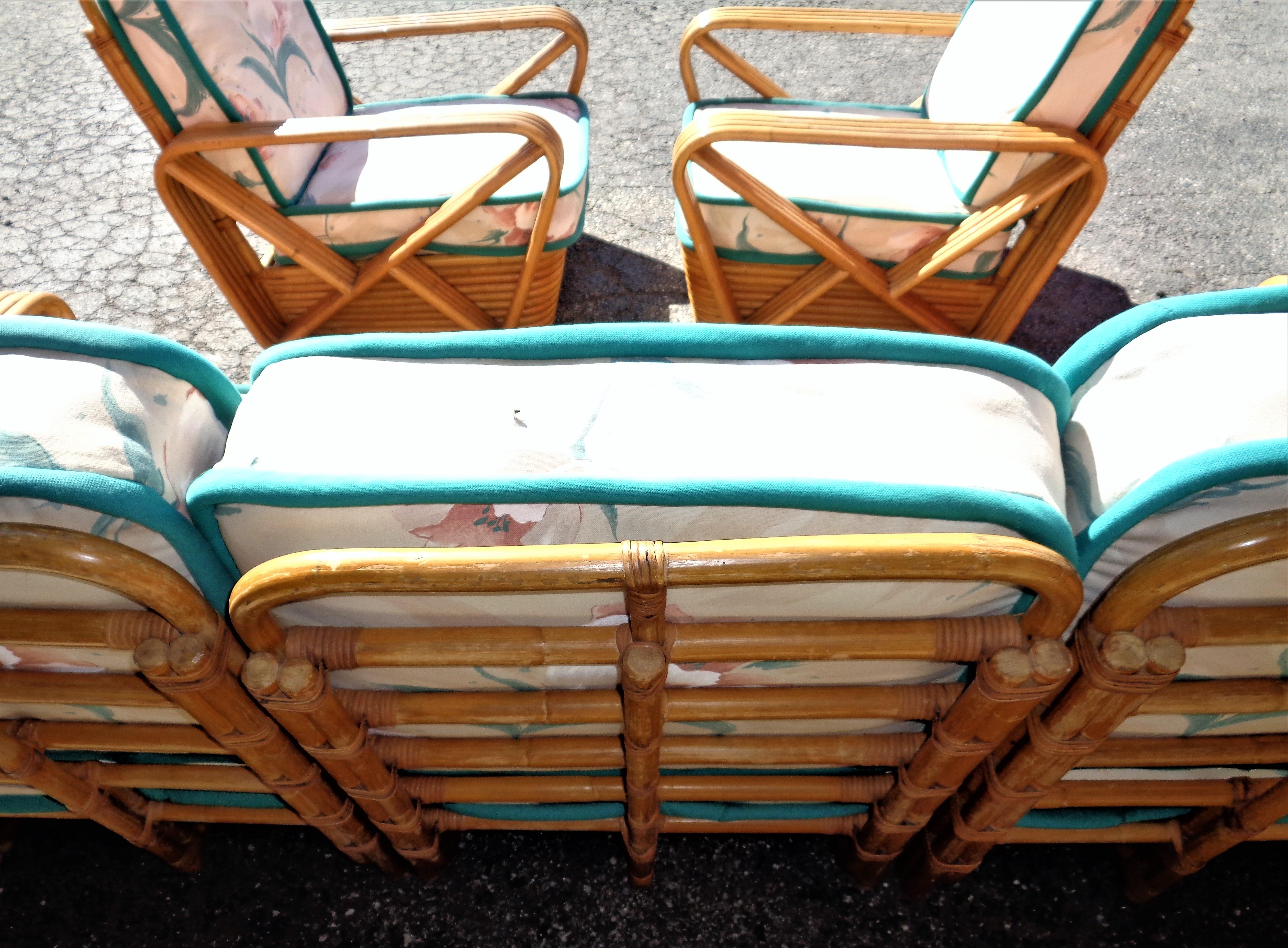 Paul Frankl Rattan Suite of Furniture 8