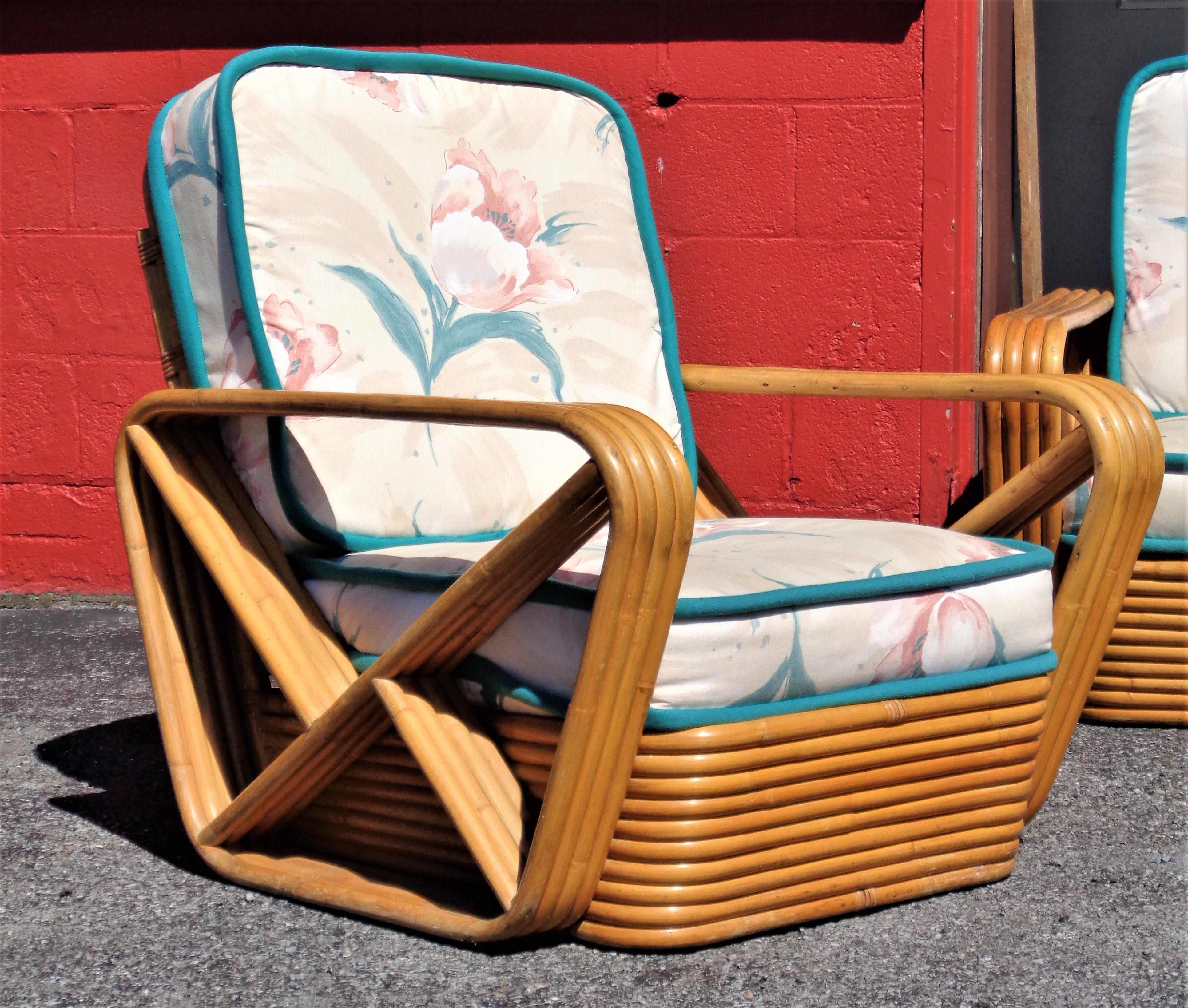 Hand-Crafted Paul Frankl Rattan Suite of Furniture
