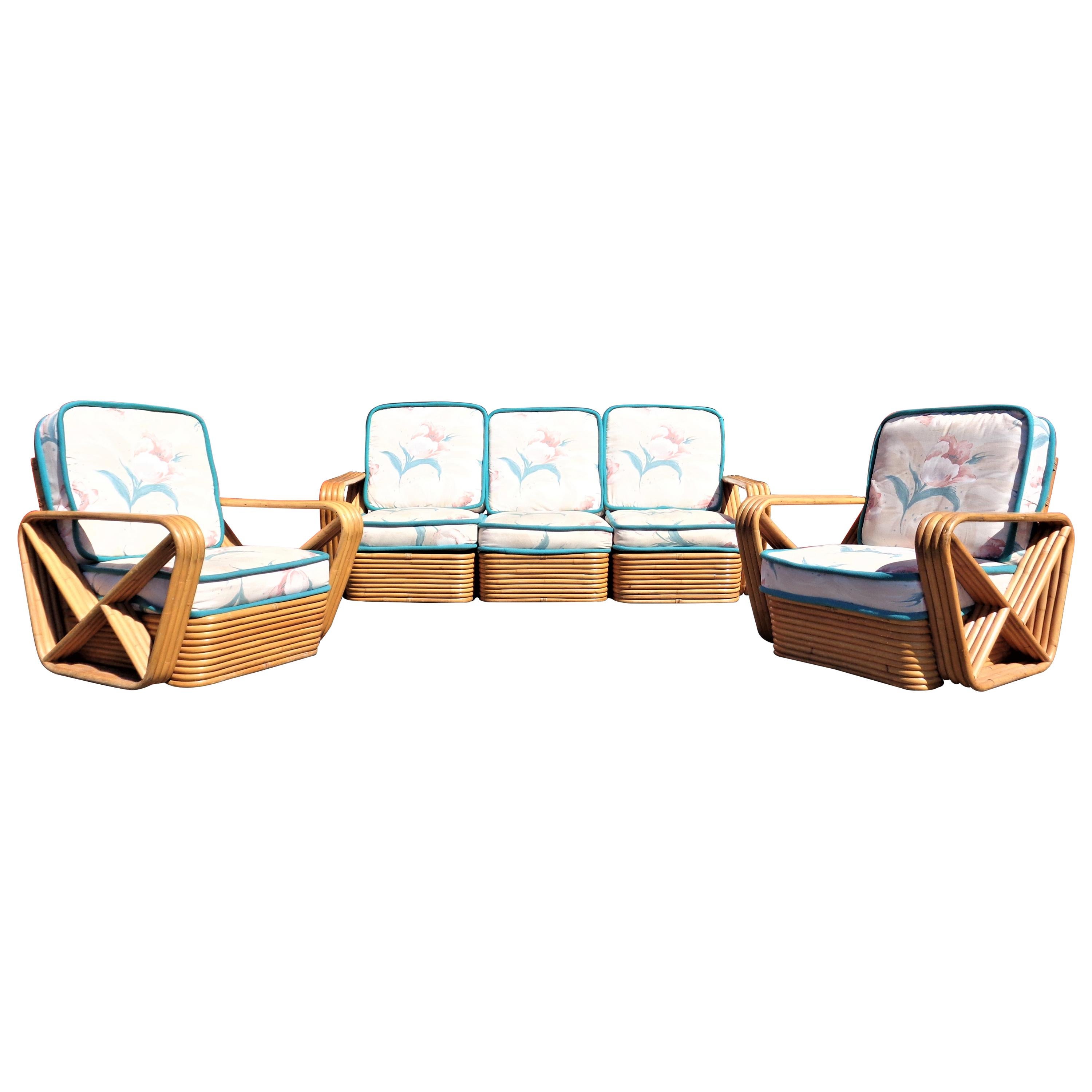 Paul Frankl Rattan Suite of Furniture