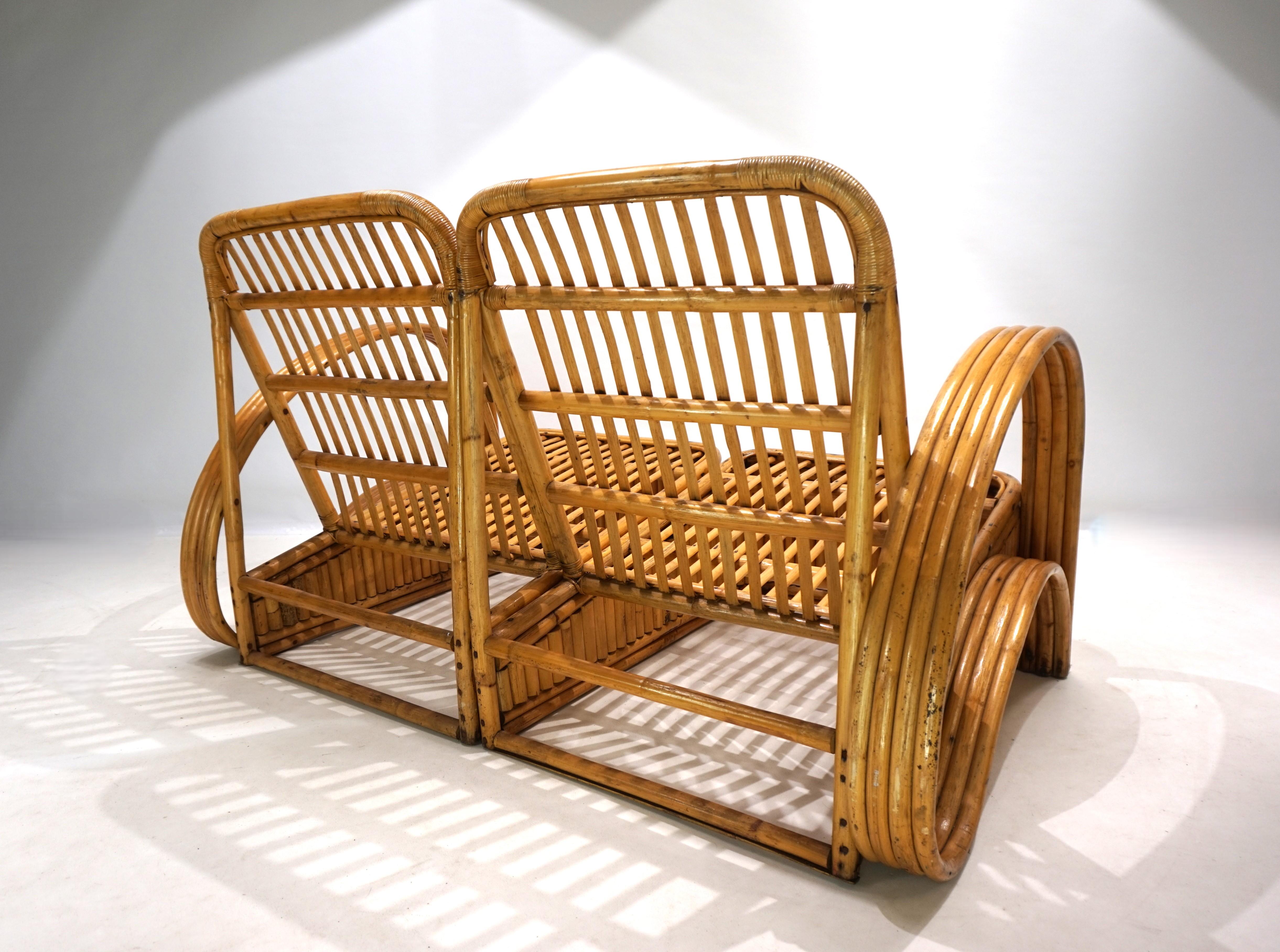 Paul Frankl Design Rattan Two-Seater Sofa, 1940 For Sale 8