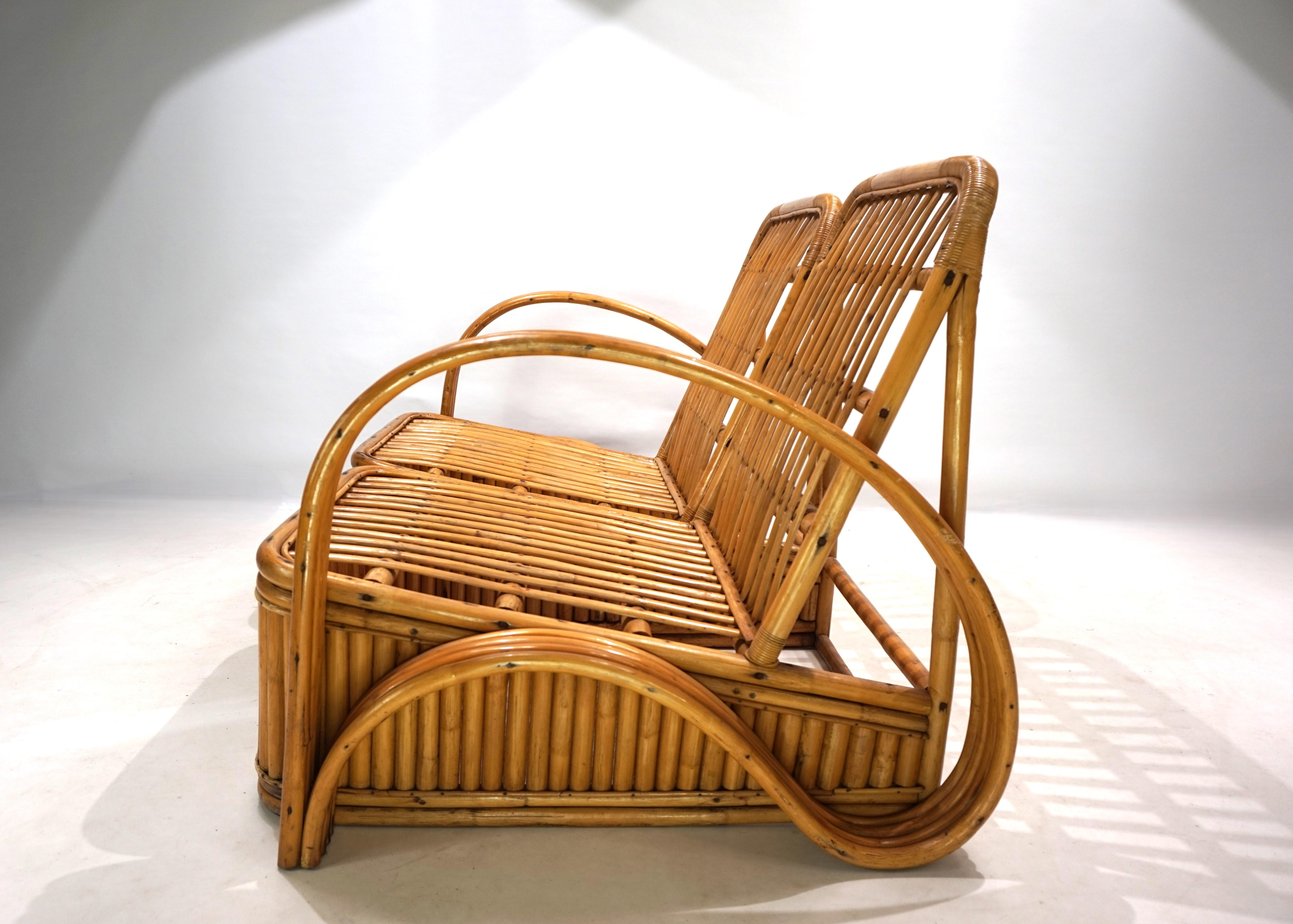 Paul Frankl Design Rattan Two-Seater Sofa, 1940 For Sale 9