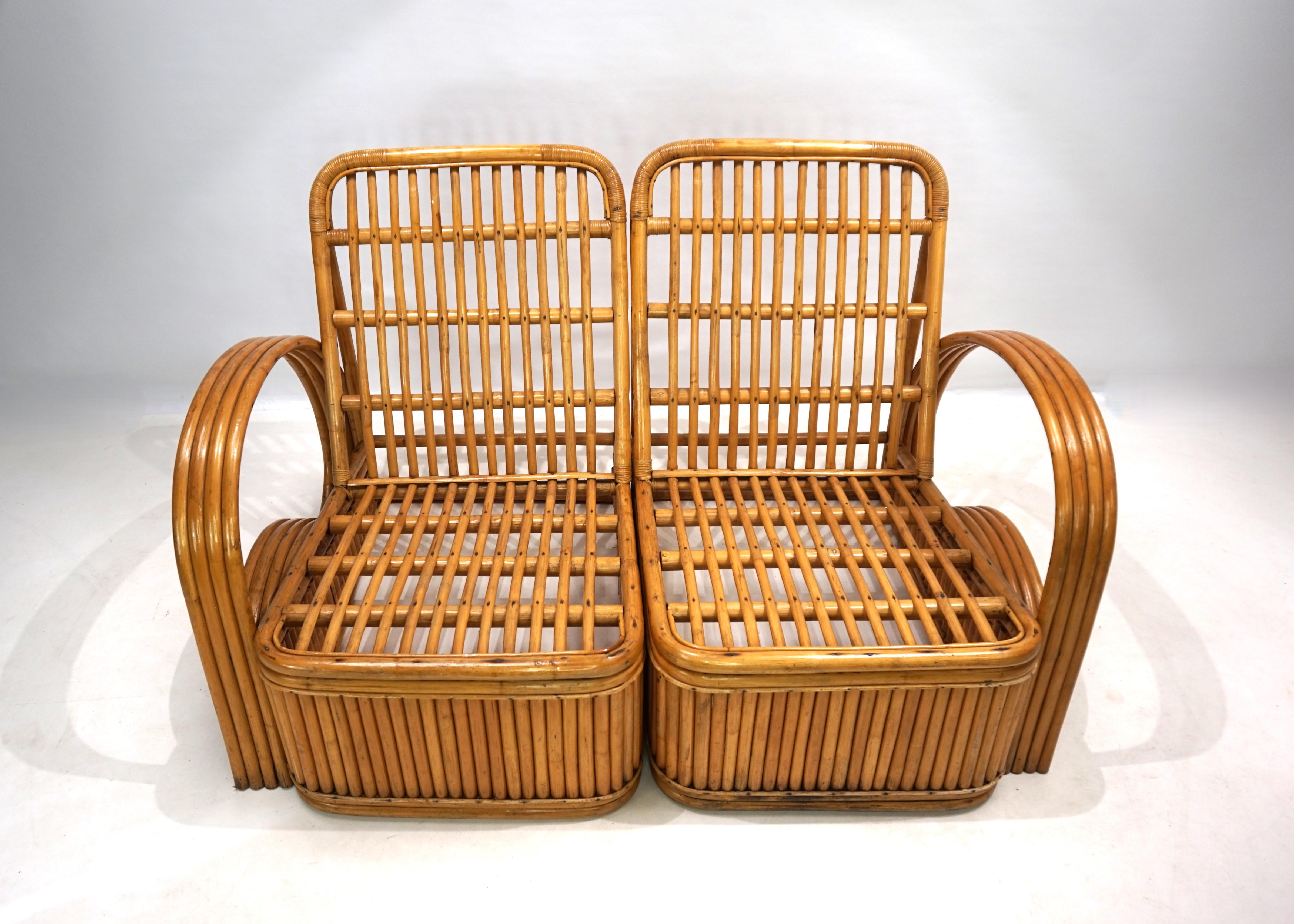 Paul Frankl Design Rattan Two-Seater Sofa, 1940 For Sale 2
