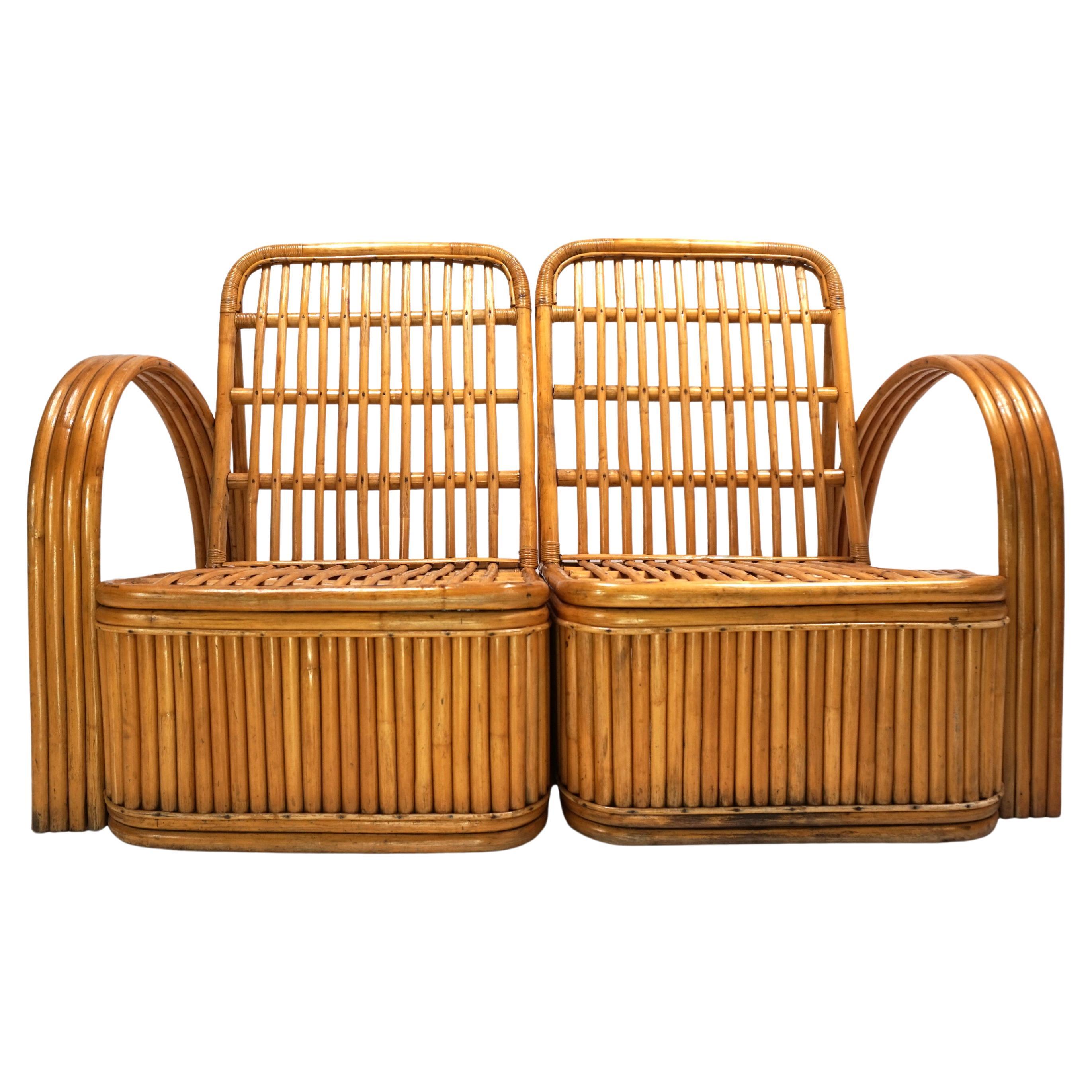 Canapé deux places en rotin de Paul Frankl Design/One, 1940