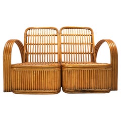 Paul Frankl Design Rattan Two-Seater Sofa, 1940