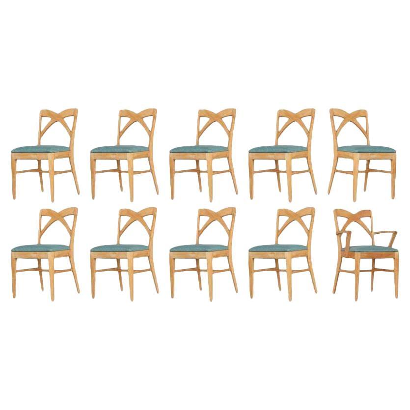 Paul Frankl Dining Chairs for Brown Saltman, Set of 10 For Sale