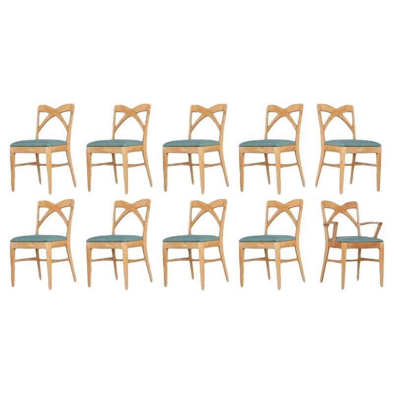 Paul Frankl Dining Chairs for Brown Saltman - Set of 10