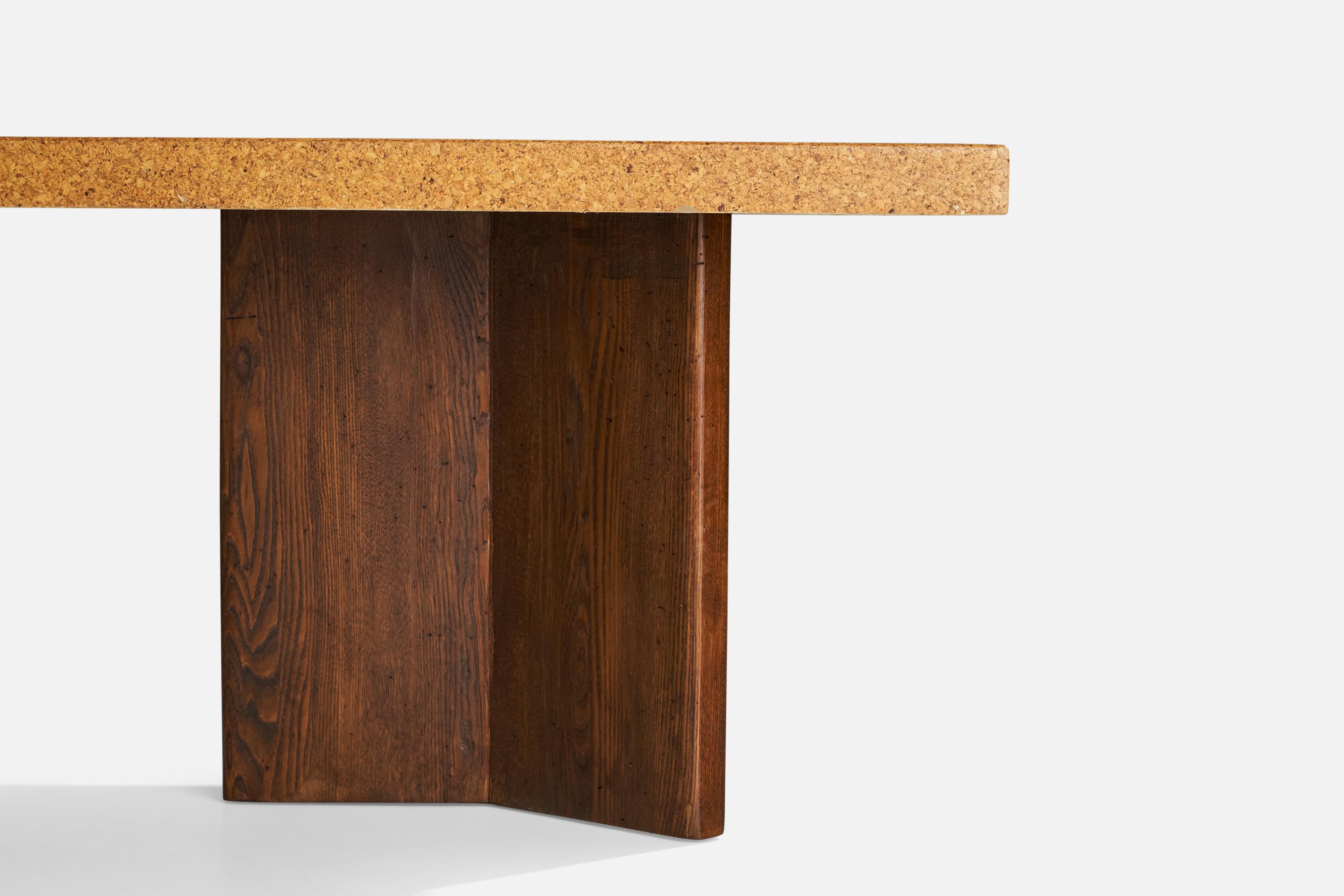 American Paul Frankl, Dining Table, Cork, Mahogany, USA, 1940s For Sale