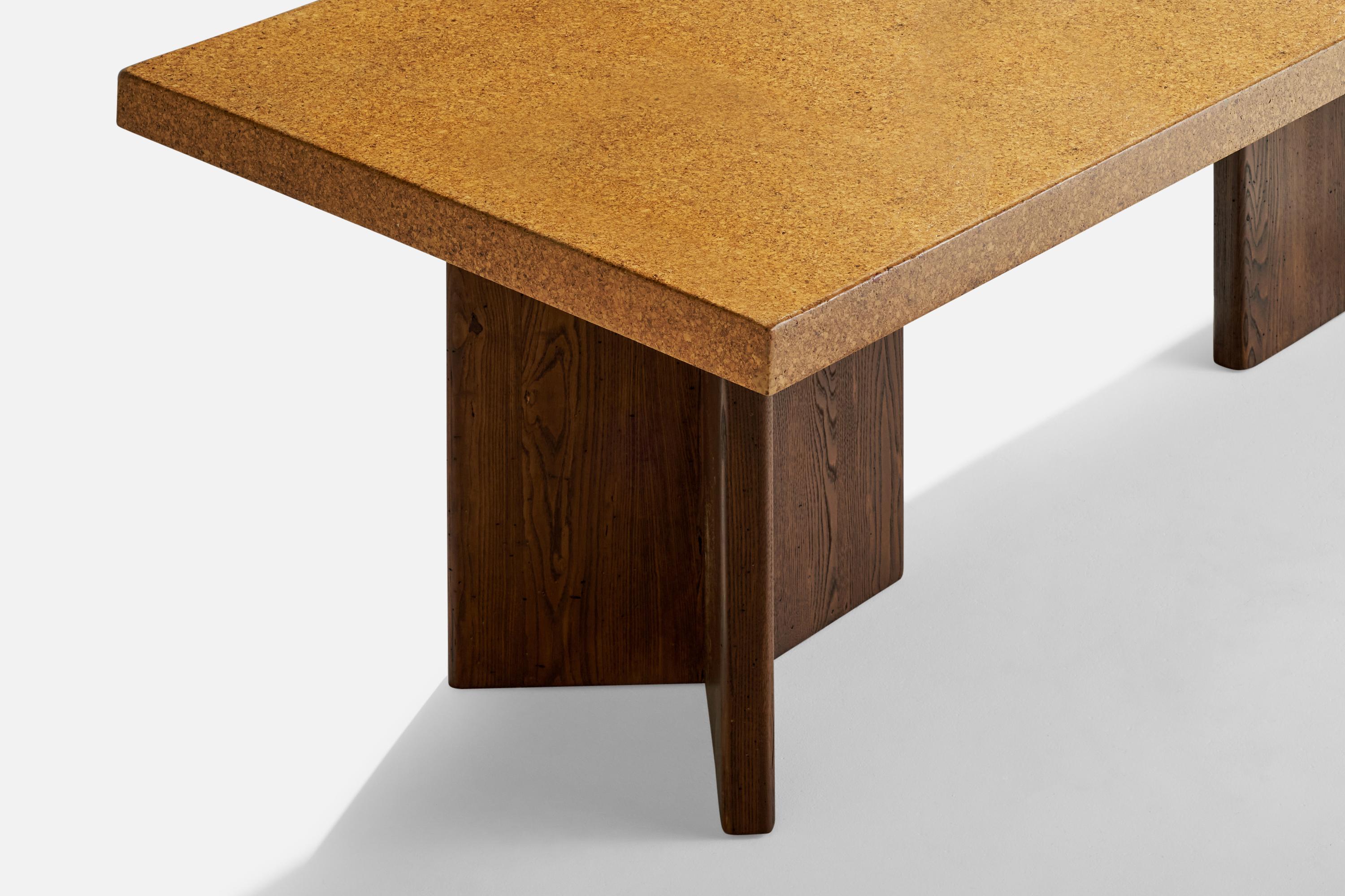 Mid-20th Century Paul Frankl, Dining Table, Cork, Mahogany, USA, 1940s For Sale