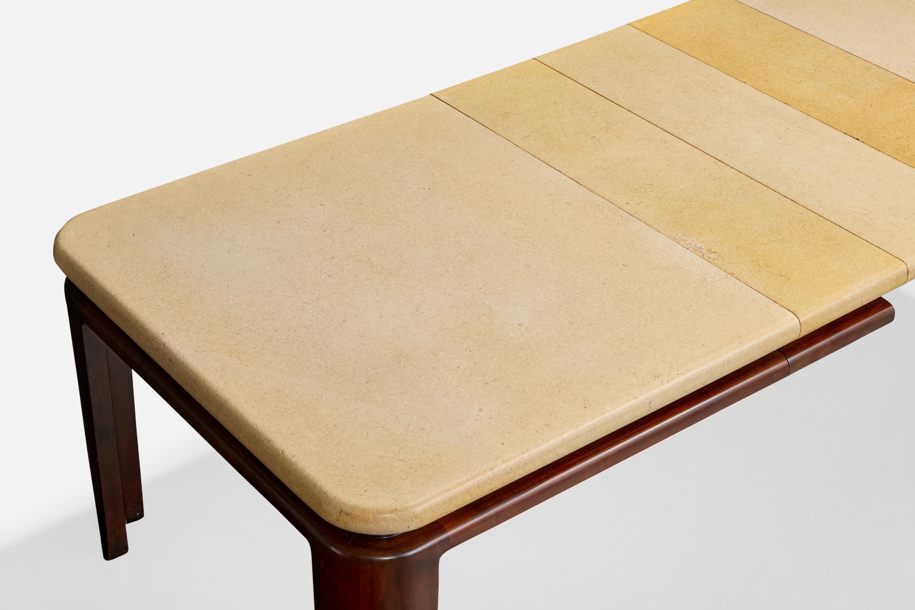 Paul Frankl, Dining Table, Mahogany, Cork, USA, 1950s For Sale 9
