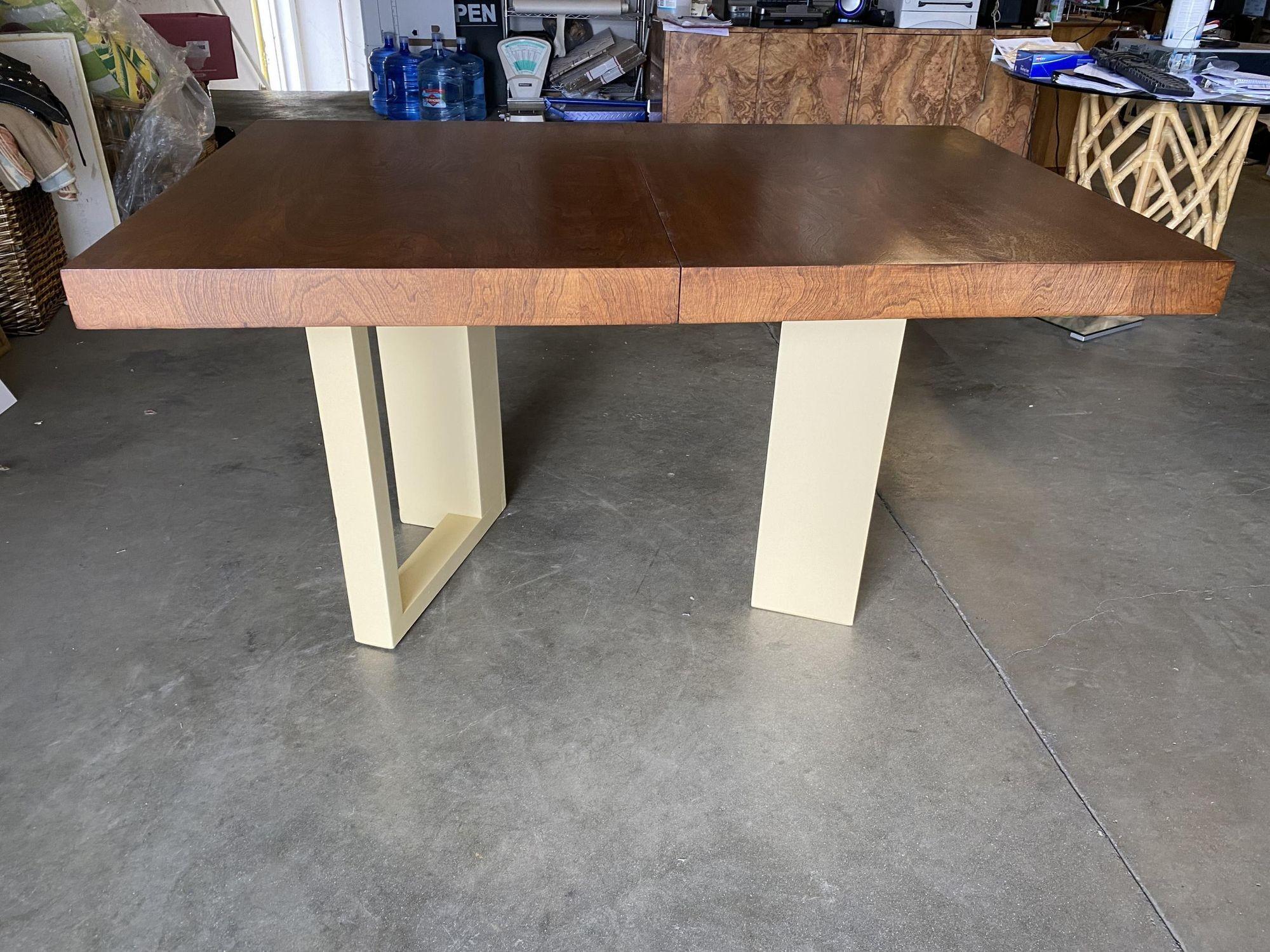 Wood Paul Frankl Dining Table with Architectural Base For Sale
