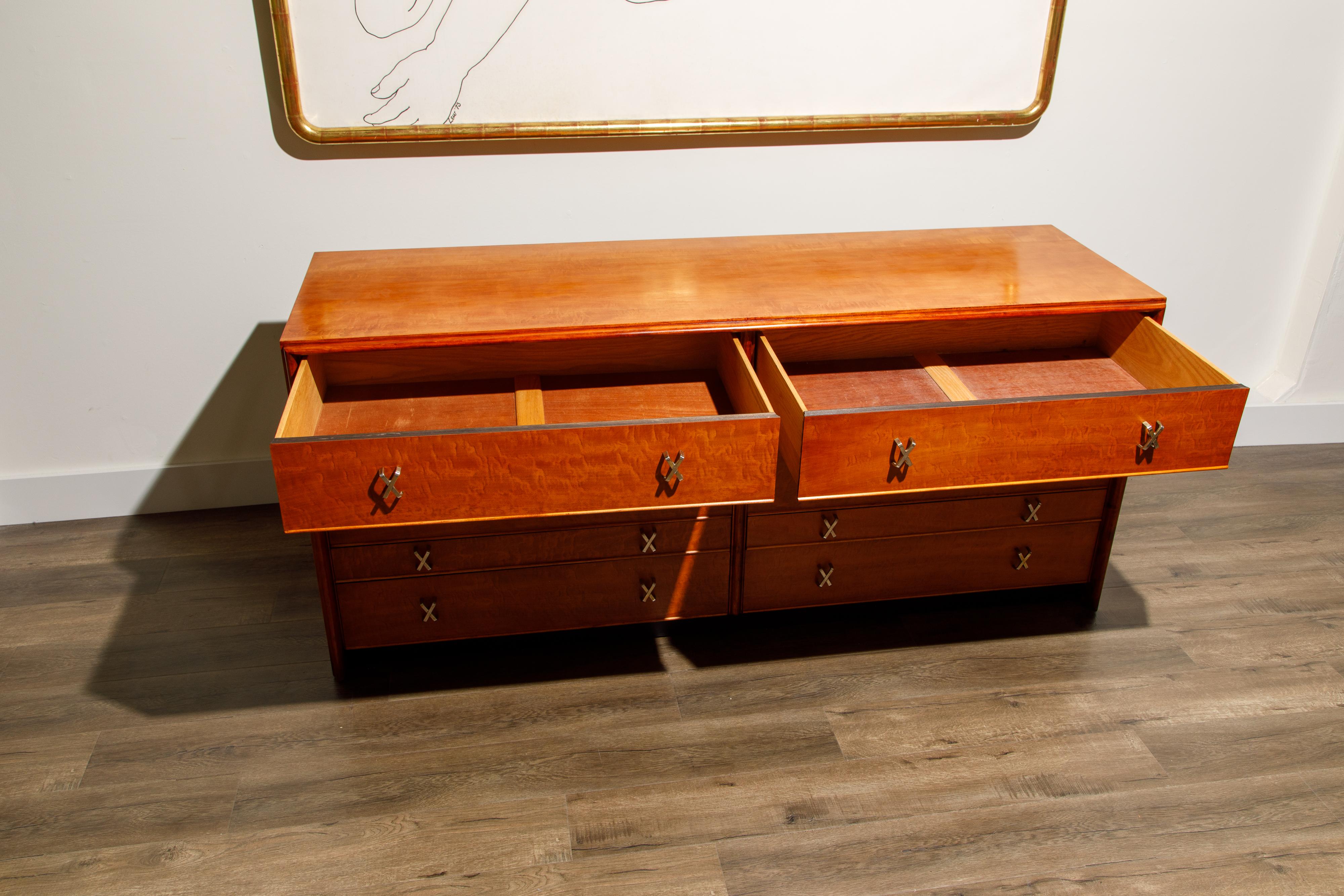 Kommode und Nachttisch von Paul Frankl für Johnson Furniture, 1950er Jahre (Metall) im Angebot