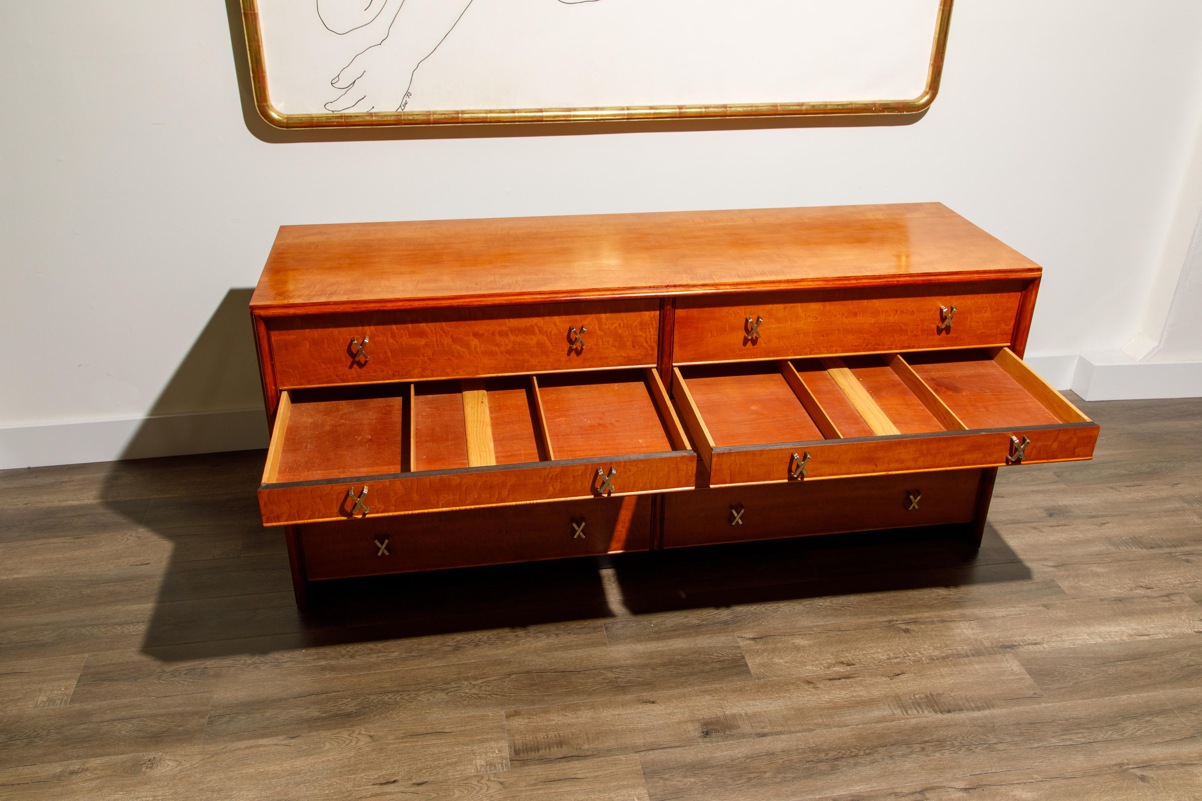 Paul Frankl Dresser and Nightstand for Johnson Furniture, 1950s In Good Condition For Sale In Los Angeles, CA