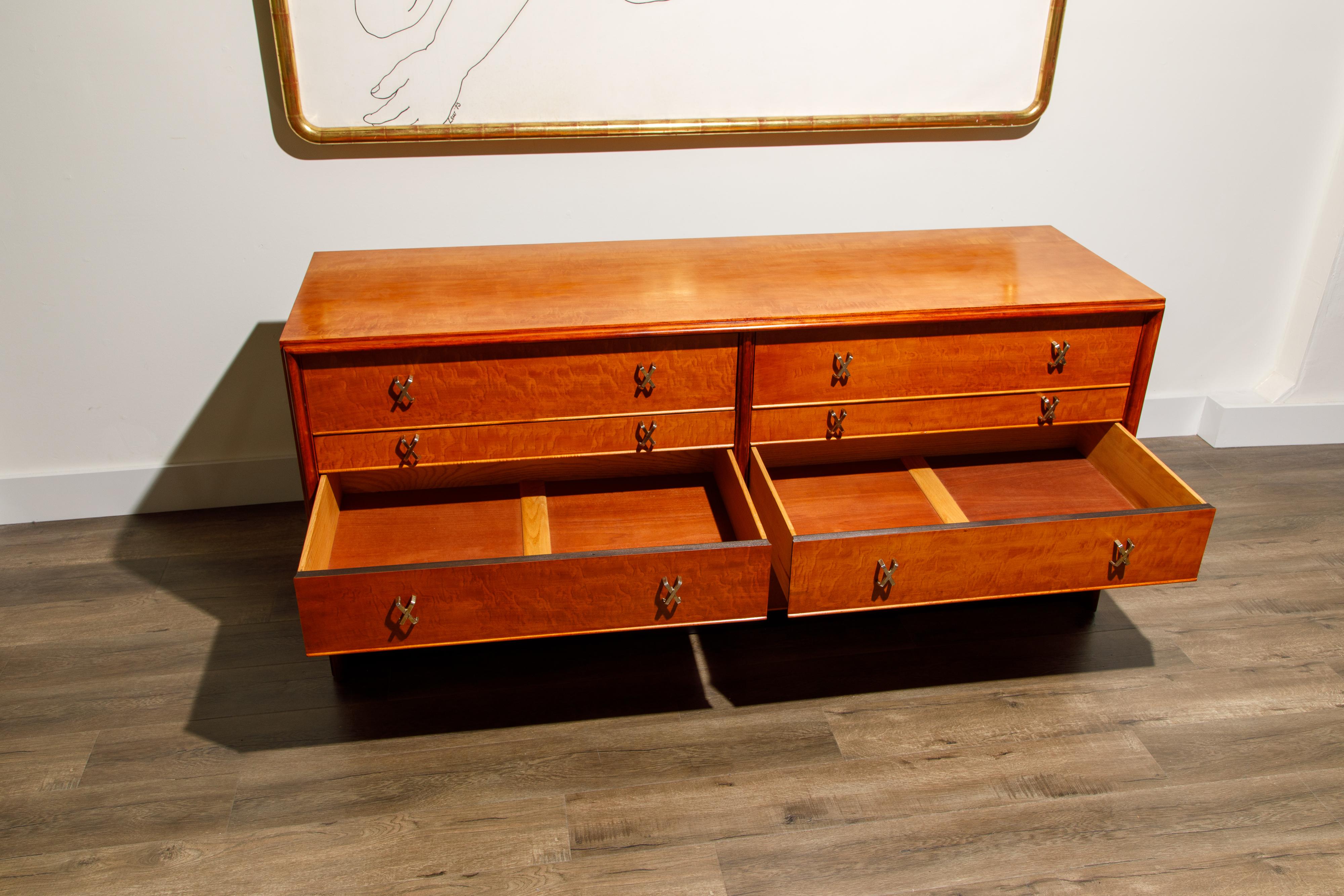 Mid-20th Century Paul Frankl Dresser and Nightstand for Johnson Furniture, 1950s For Sale