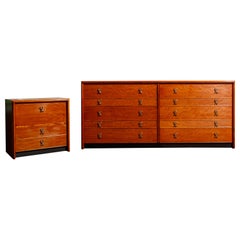 Paul Frankl Chest Of Drawers and Nightstand for Johnson Furniture, 1950s
