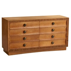 Paul Frankl, Dresser, Oak, Brass, USA, 1950s