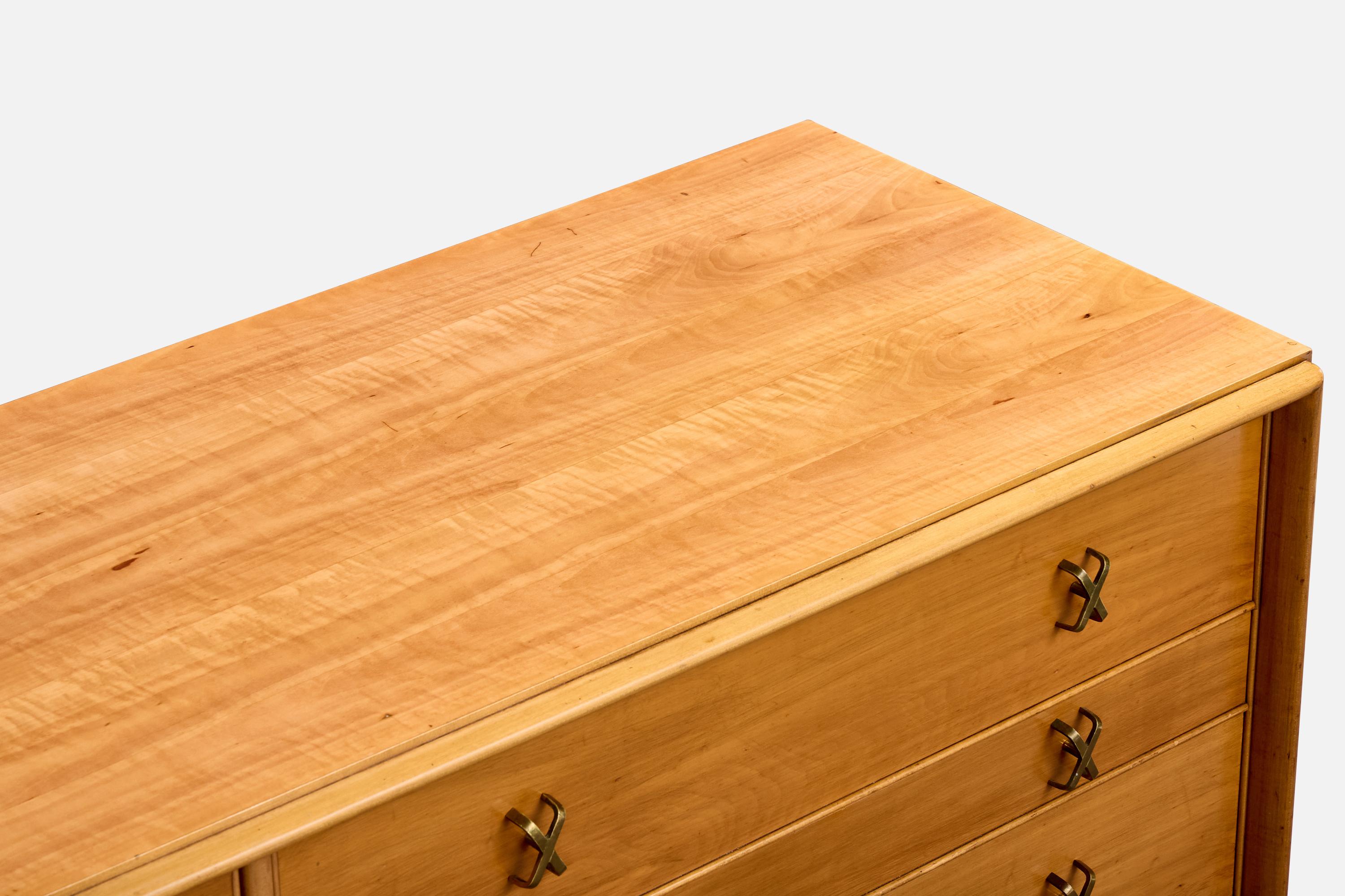Paul Frankl, Dresser, Wood, Brass, USA, 1950s im Angebot 2