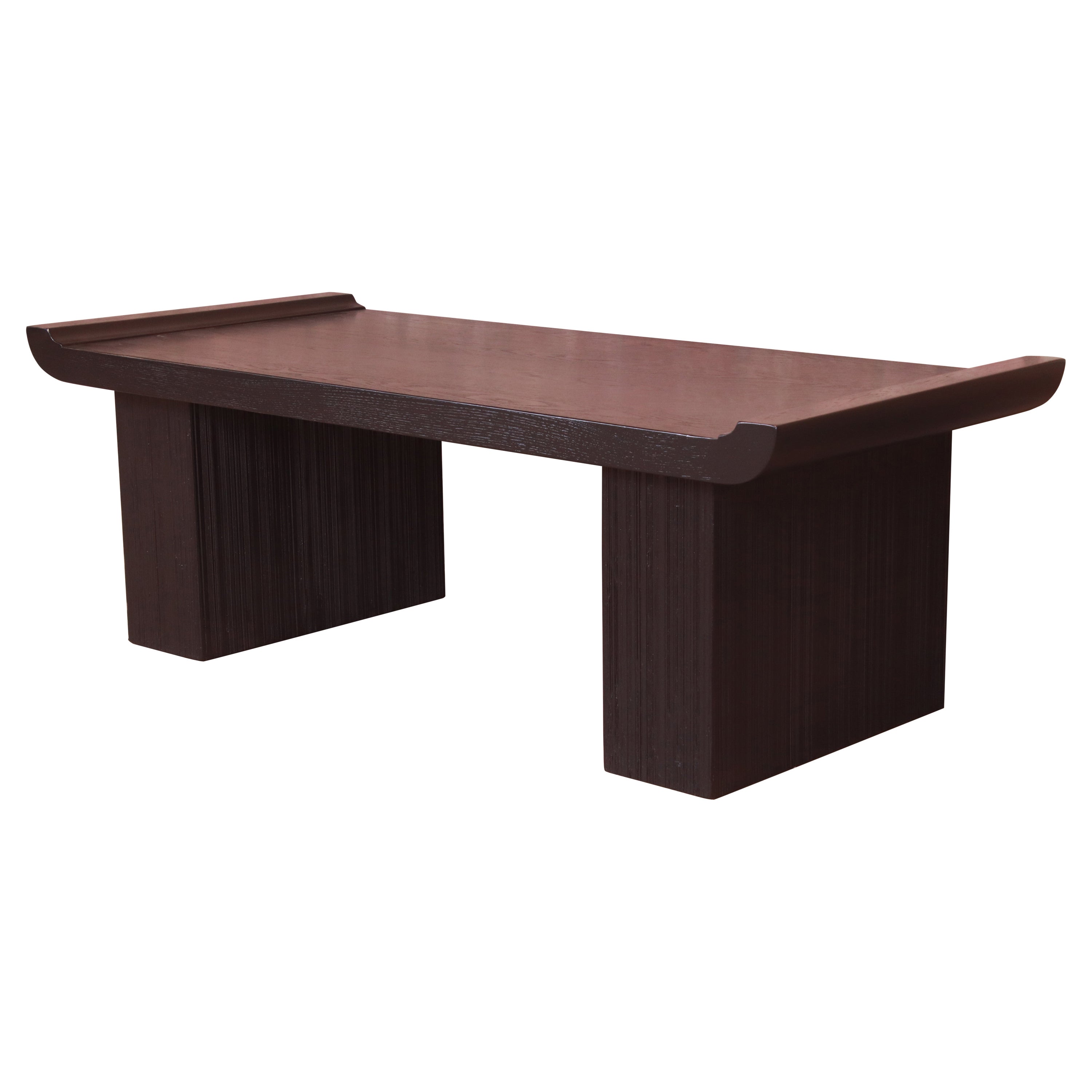 Paul Frankl for Brown Saltman Black Lacquered Coffee Table, Newly Refinished