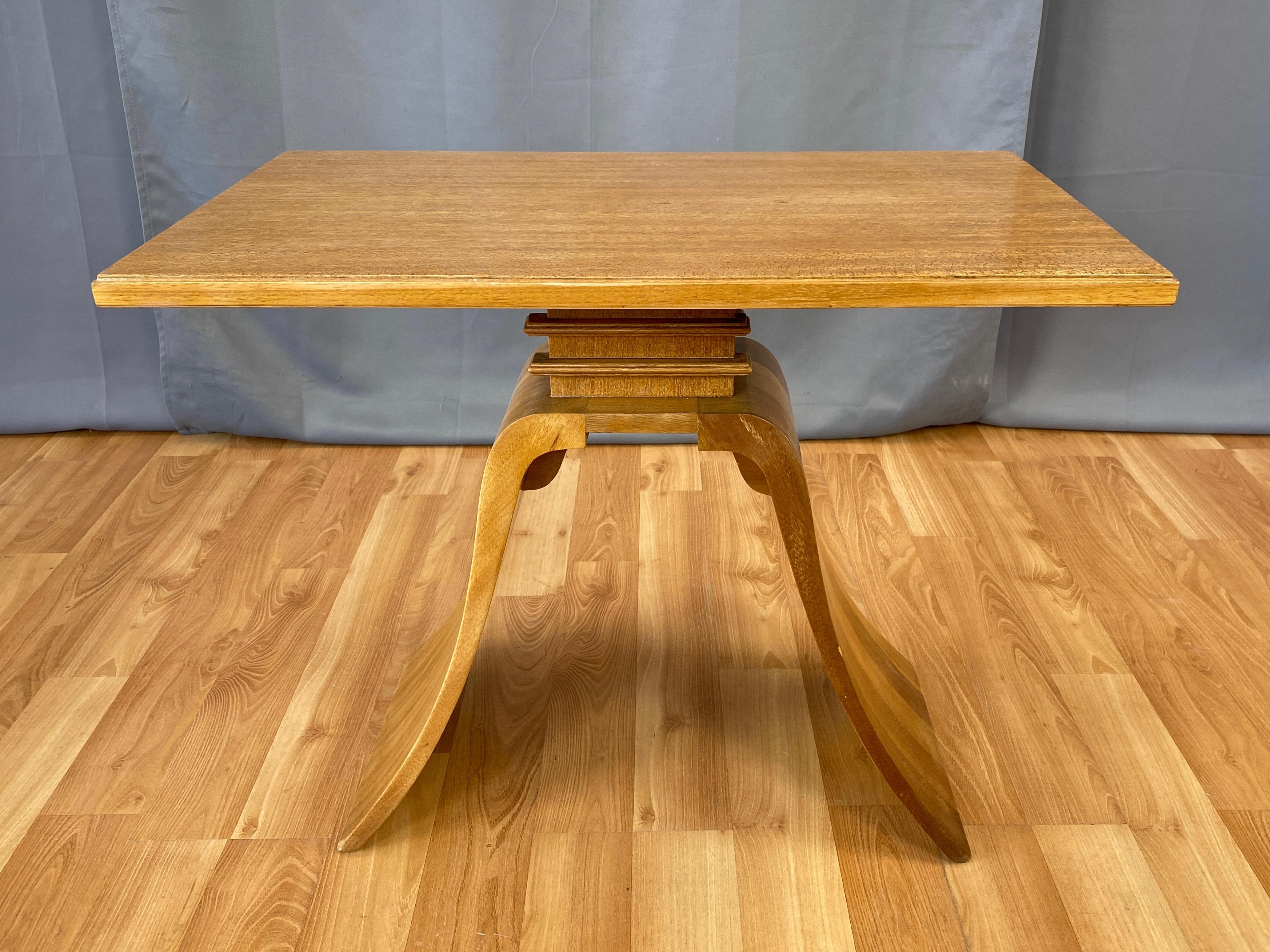 American Paul Frankl for Brown-Saltman Blonde Mahogany End Table, Late 1930s