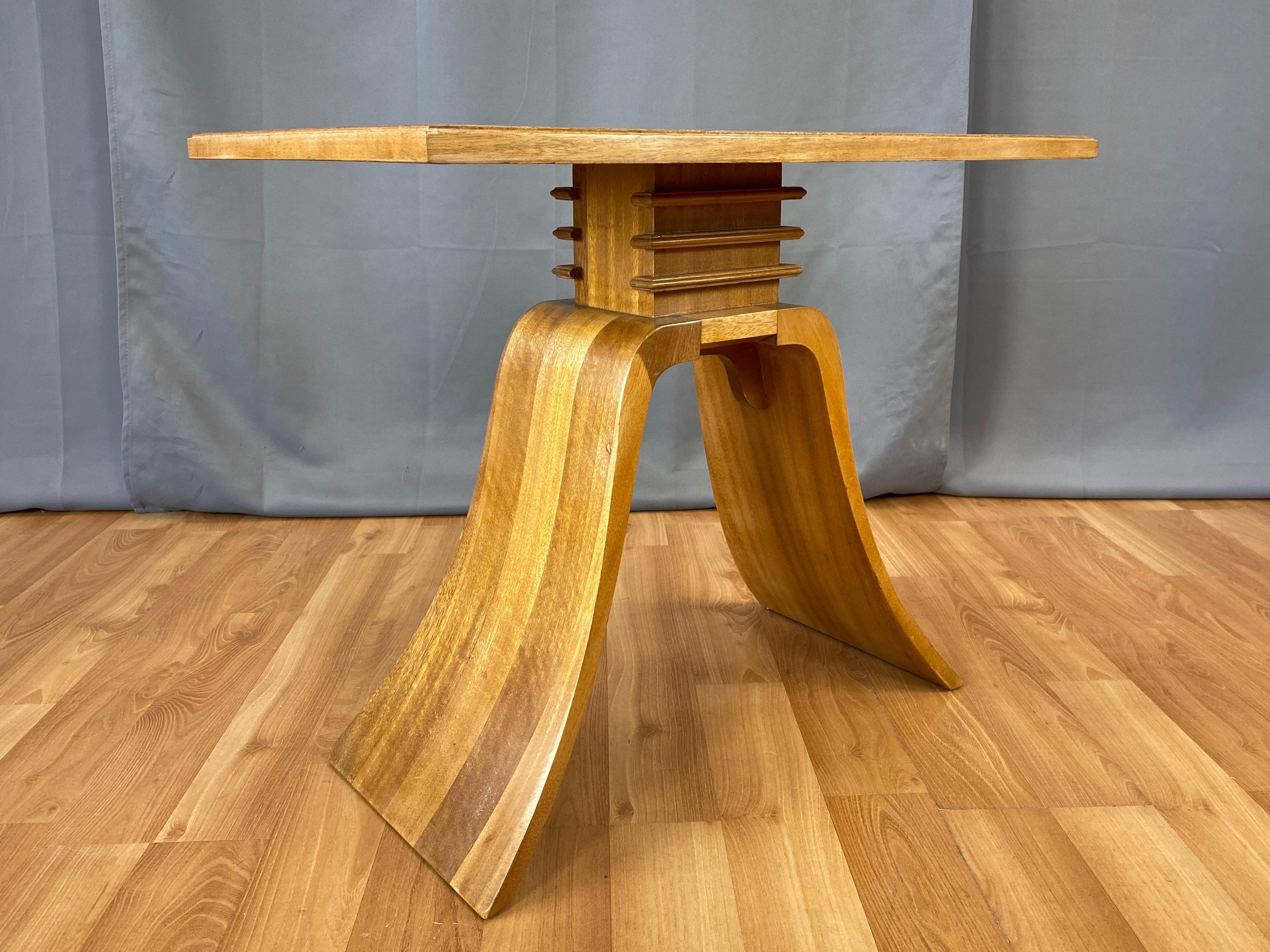 Mid-20th Century Paul Frankl for Brown-Saltman Blonde Mahogany End Table, Late 1930s