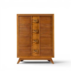 Paul Frankl für Brown Saltman: Kommode im Mid-Century-Stil aus Eiche und Messing