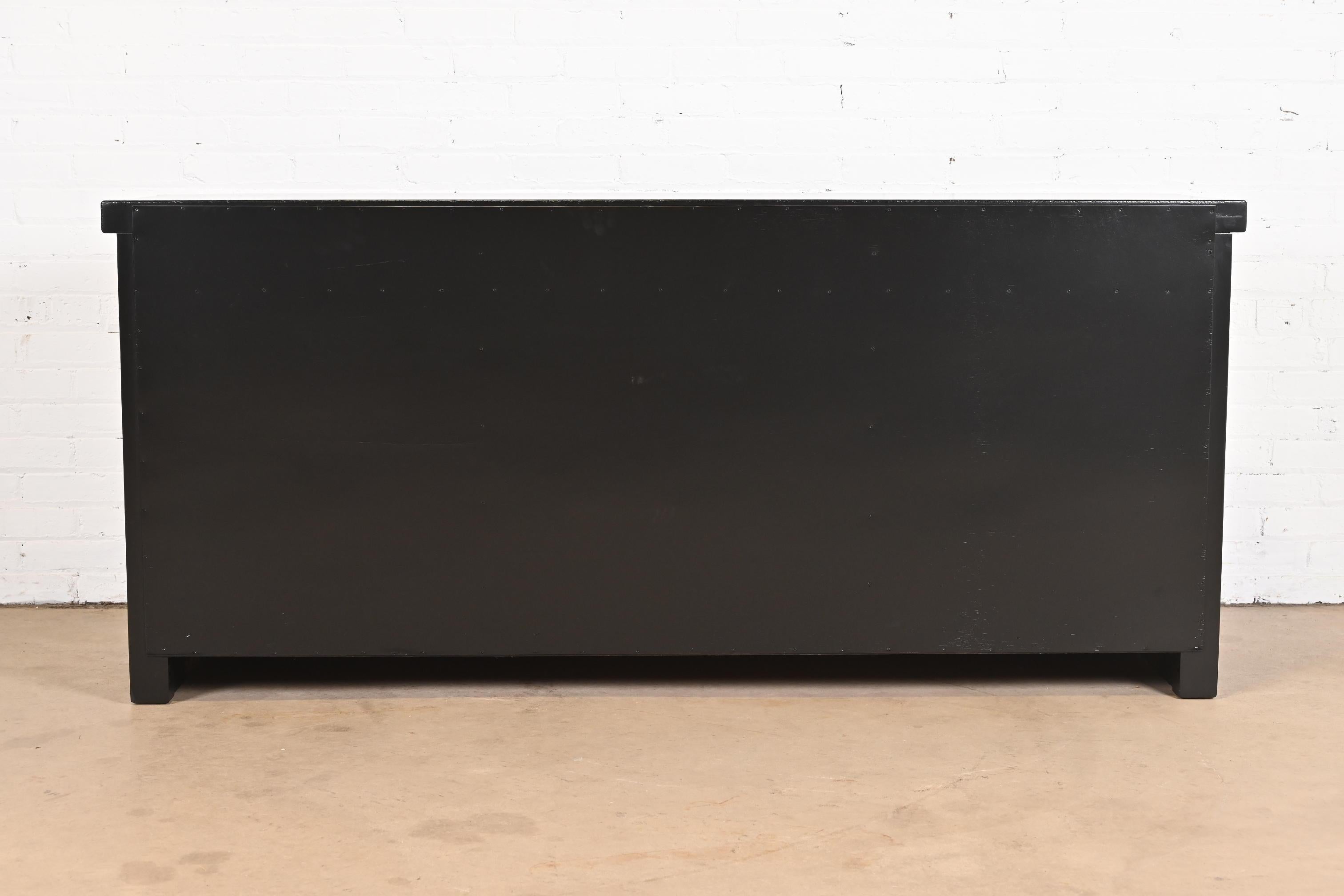 Sideboard-Anrichte aus schwarz lackiertem Mahagoni, Paul Frankl für Johnson Furniture im Angebot 6