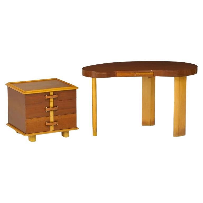 PAUL FRANKL für JOHNSON Furniture Co. Schreibtisch und Schrank "Amoeba" ca. 1950er Jahre im Angebot