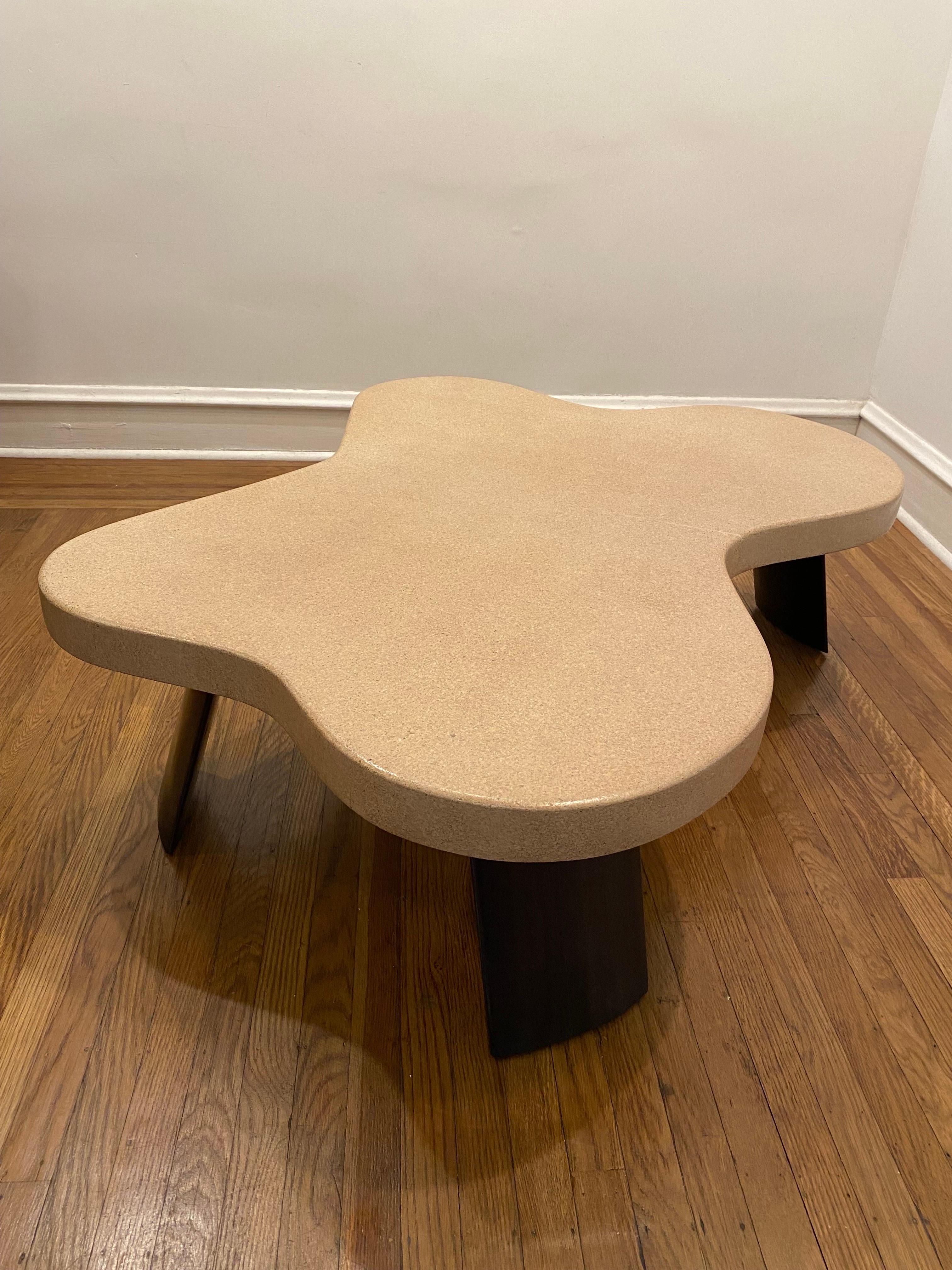 Paul Frankl for Johnson Furniture Company.  Probably the most Iconic piece from his Cork Furniture Series that dates to the early 1950's  Refinished and ready to go!  Model 5005 to the underside.  Rich Mohogany Finish to the legs.
